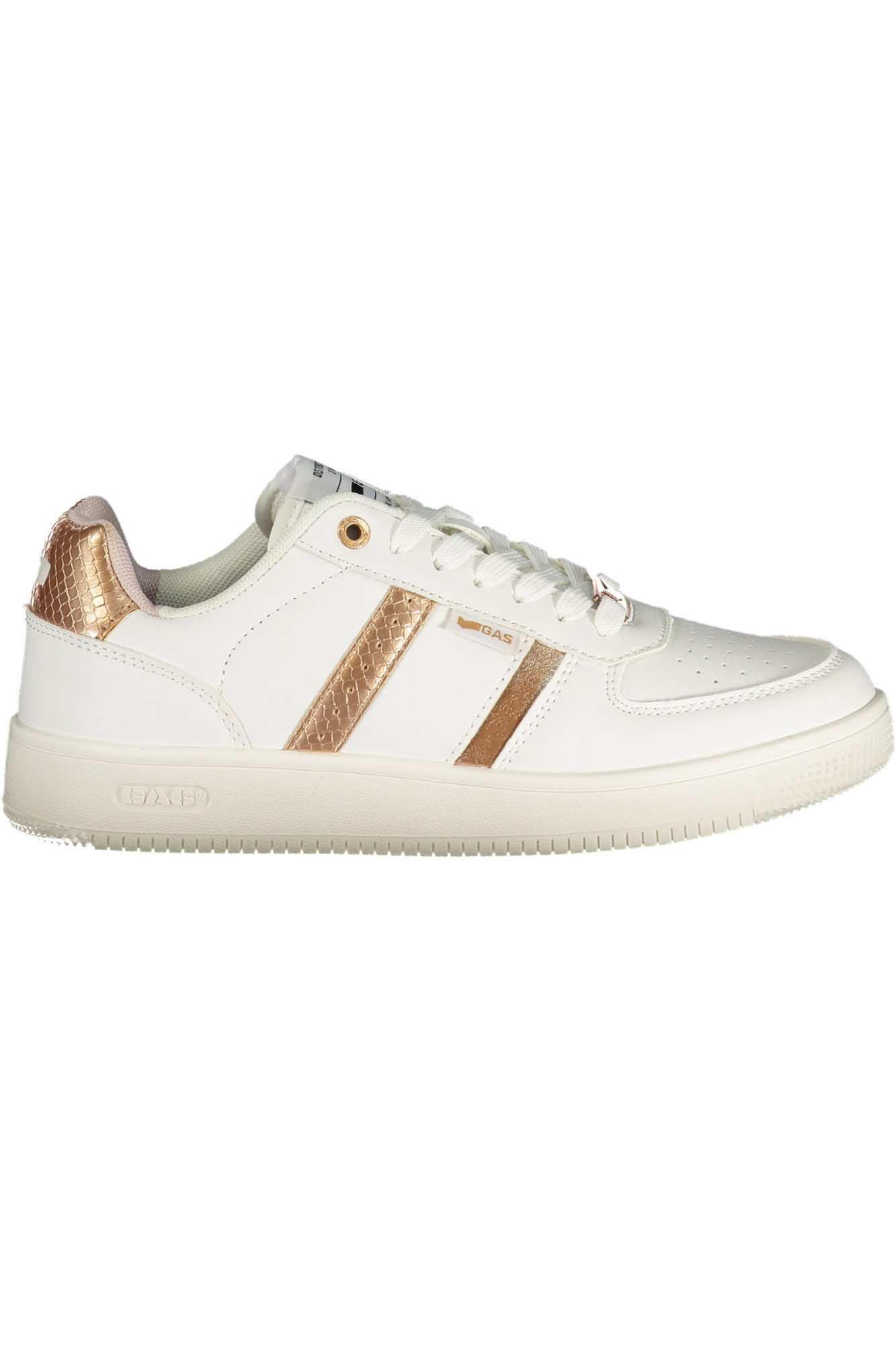 GAS Sneaker Weiße Damen-Sportschuhe mit Bronze-Details und