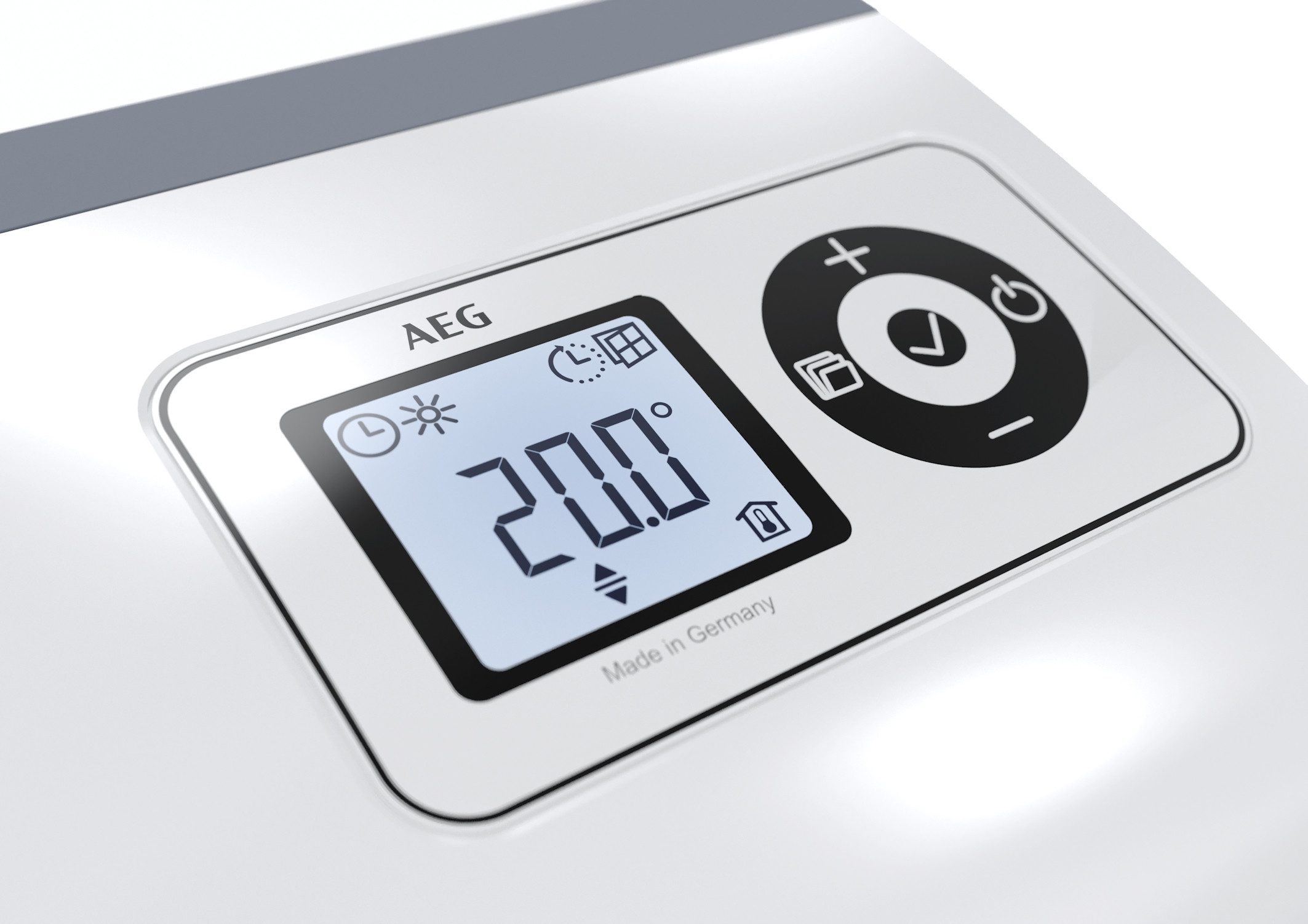 AEG Haustechnik Heizlüfter »VH 213«, Keramik Heizlüfter energiesparend für ca. 25 m², LCD Display, Wochenzeitschaltuhr, Bad, 2 kW
