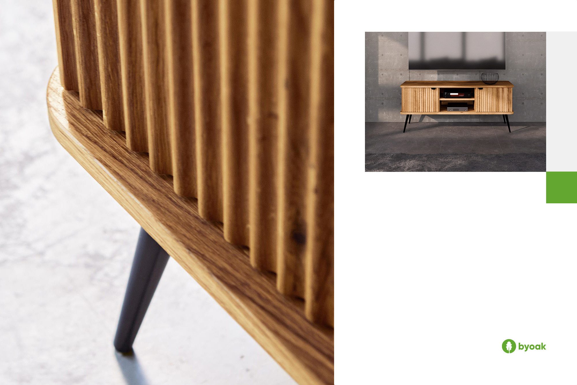 byoak TV-Schrank KULA aus Massivholz, Naturgeölt