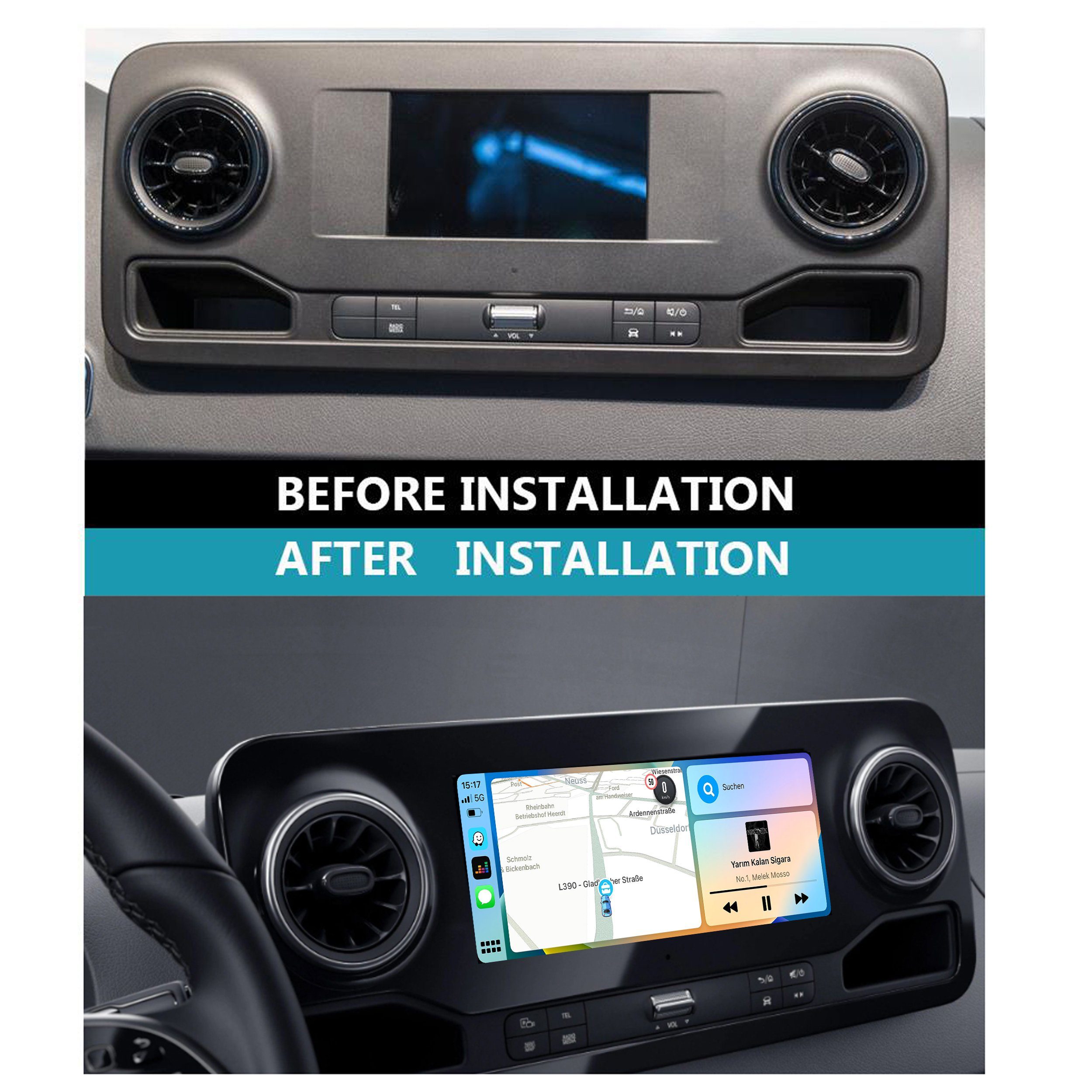 TAFFIO Für Mercedes Sprinter W907 W910 MBUX 10.25" Touch Android GPS CarPlay Einbau-Navigationsgerät