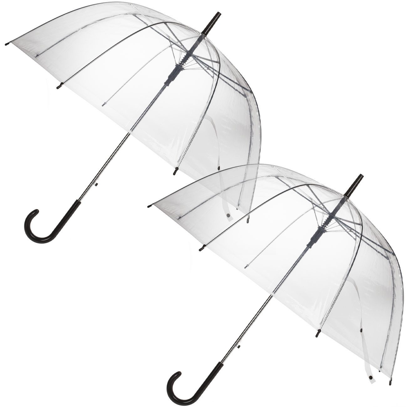 Out of the Blue Stockregenschirm Transparentes Kuppel-Regenschirm Automatik Ø 85cm 1er/2er/4er-Set, Glocken-Regenschirm windfest/transparent/Automatiköffnung