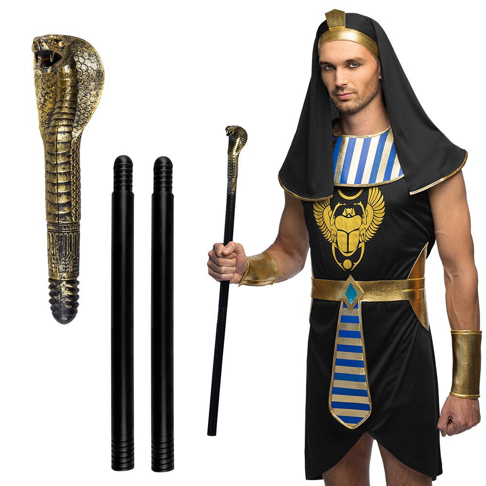 Kostüm Pharao Schlangen Zepter goldfarben 82cm Accessoire für Ägypten Kostüm