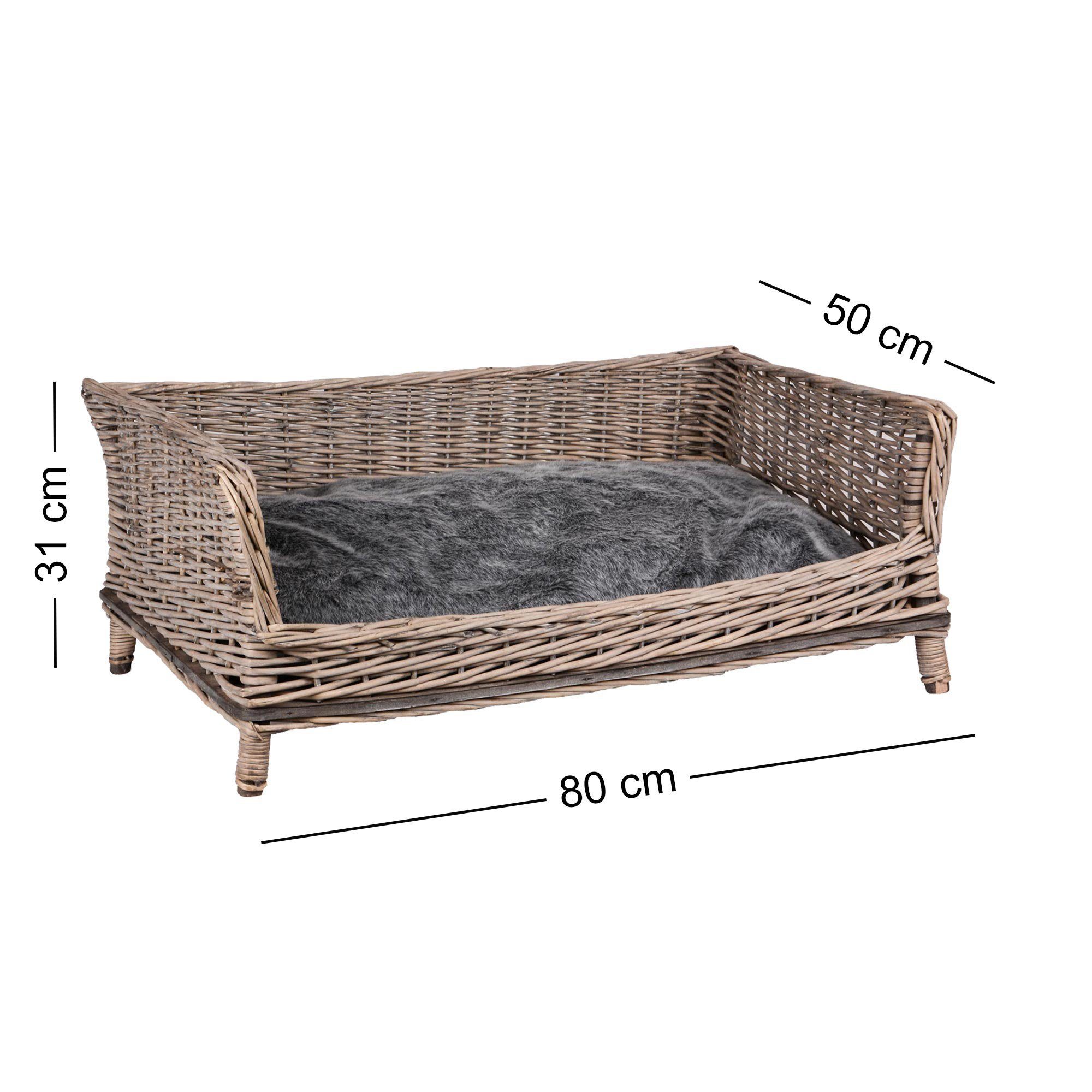 UNUS ANIMALS Tierkorb Haustierkorb eckig mit Kissen, Hundebett, Hunde-Couch, Haustierbett, Körbchen, Katzenkorb, Katzenbett – Bild 3 von 5