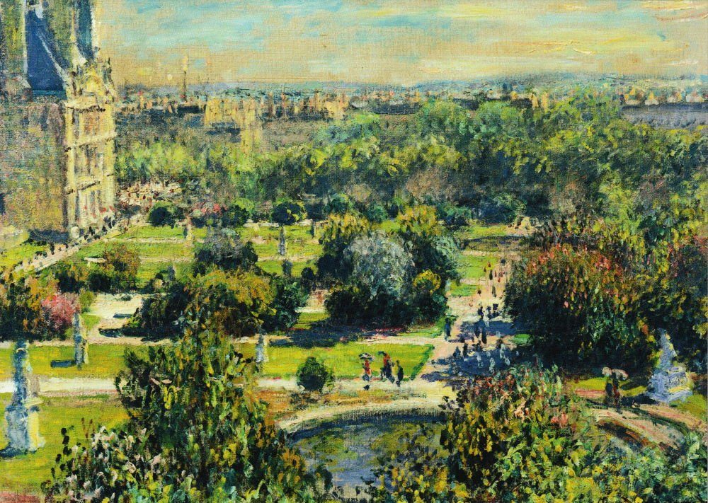 Postkarte Kunstkarte Claude Monet "Blick auf den Tuilerien-Garten in Paris"