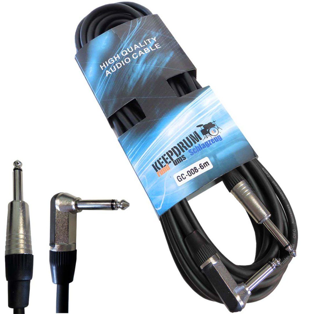 keepdrum keepdrum GC-008 6m Instrumentenkabel 6,3mm Winkel Audio-Kabel, (600 cm), Instrumentenkabel 6,3mm Winkel