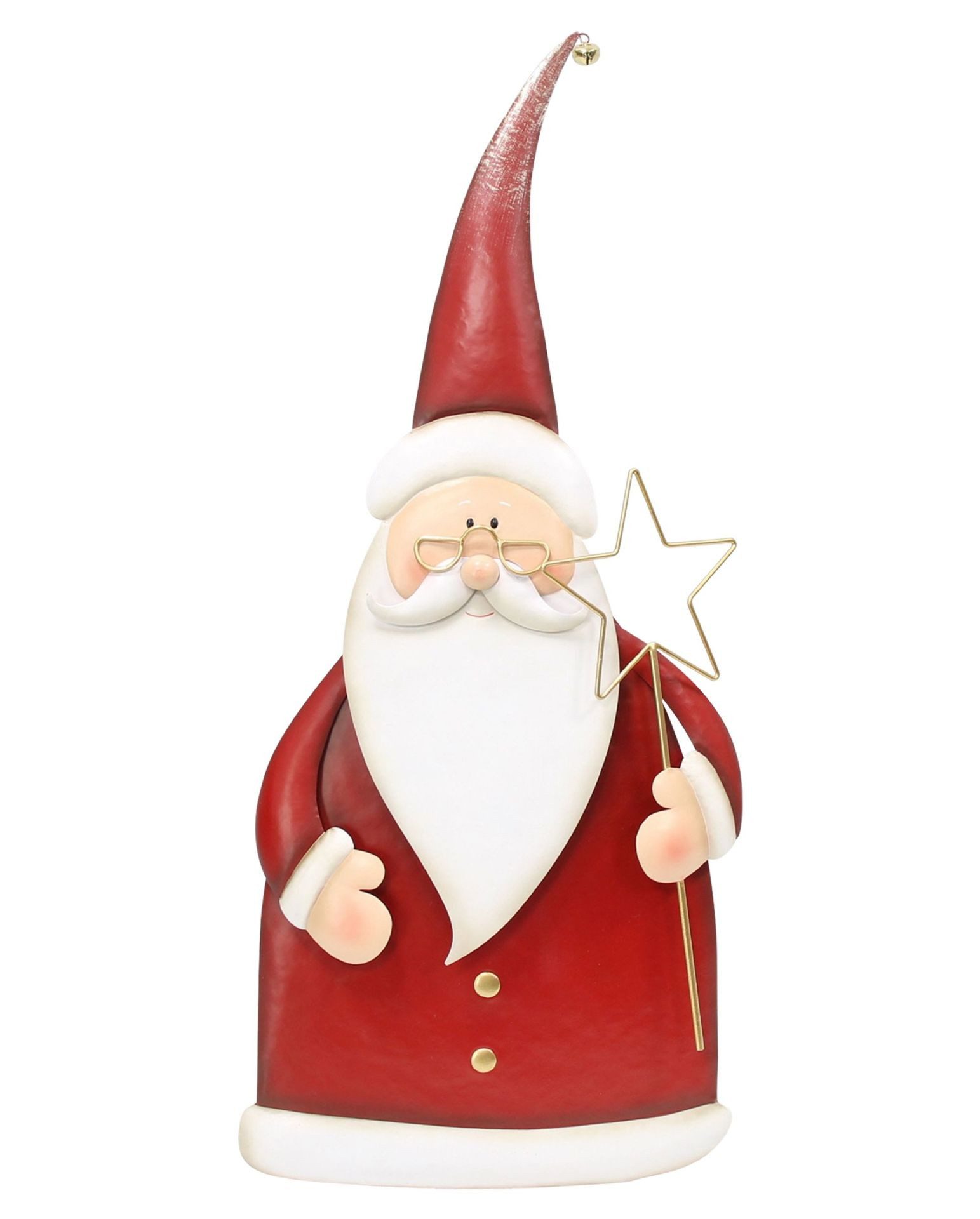 Dekoleidenschaft Weihnachtsmann "Santa" Weihnachtsdeko aus Metall, 84 cm groß, Weihnachten Deko Figur