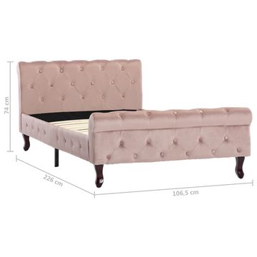 vidaXL Bett Bettgestell Rosa Samt 100 x 200 cm