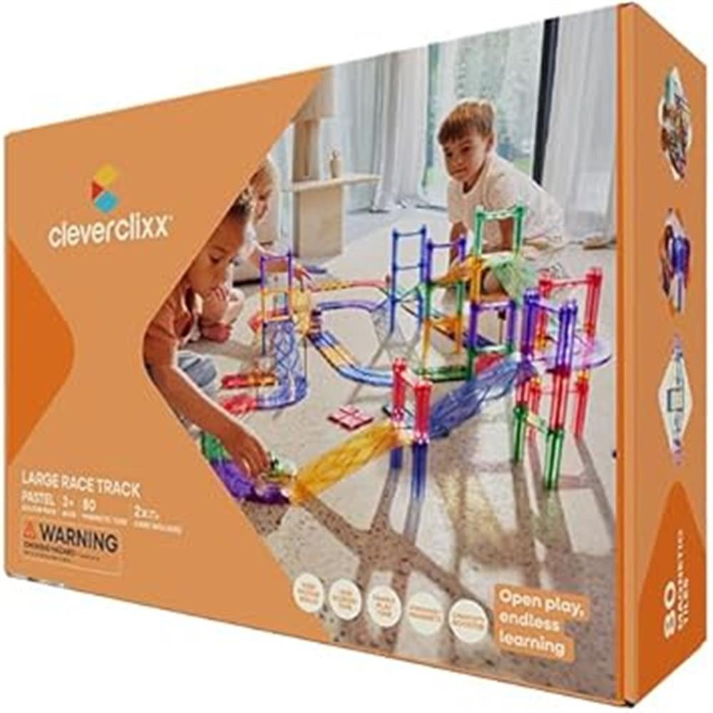 Cleverclixx Cleverclixx Autobahn-Bausatz in Pastellfarben 80 Teile Magnetsp günstig online kaufen