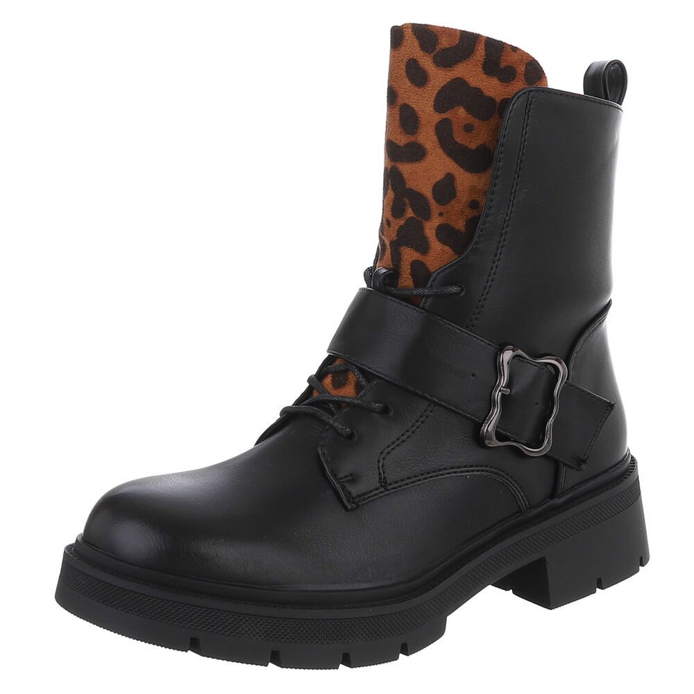 Ital-Design Moderne Damen Stiefel mit Riemen günstig online kaufen