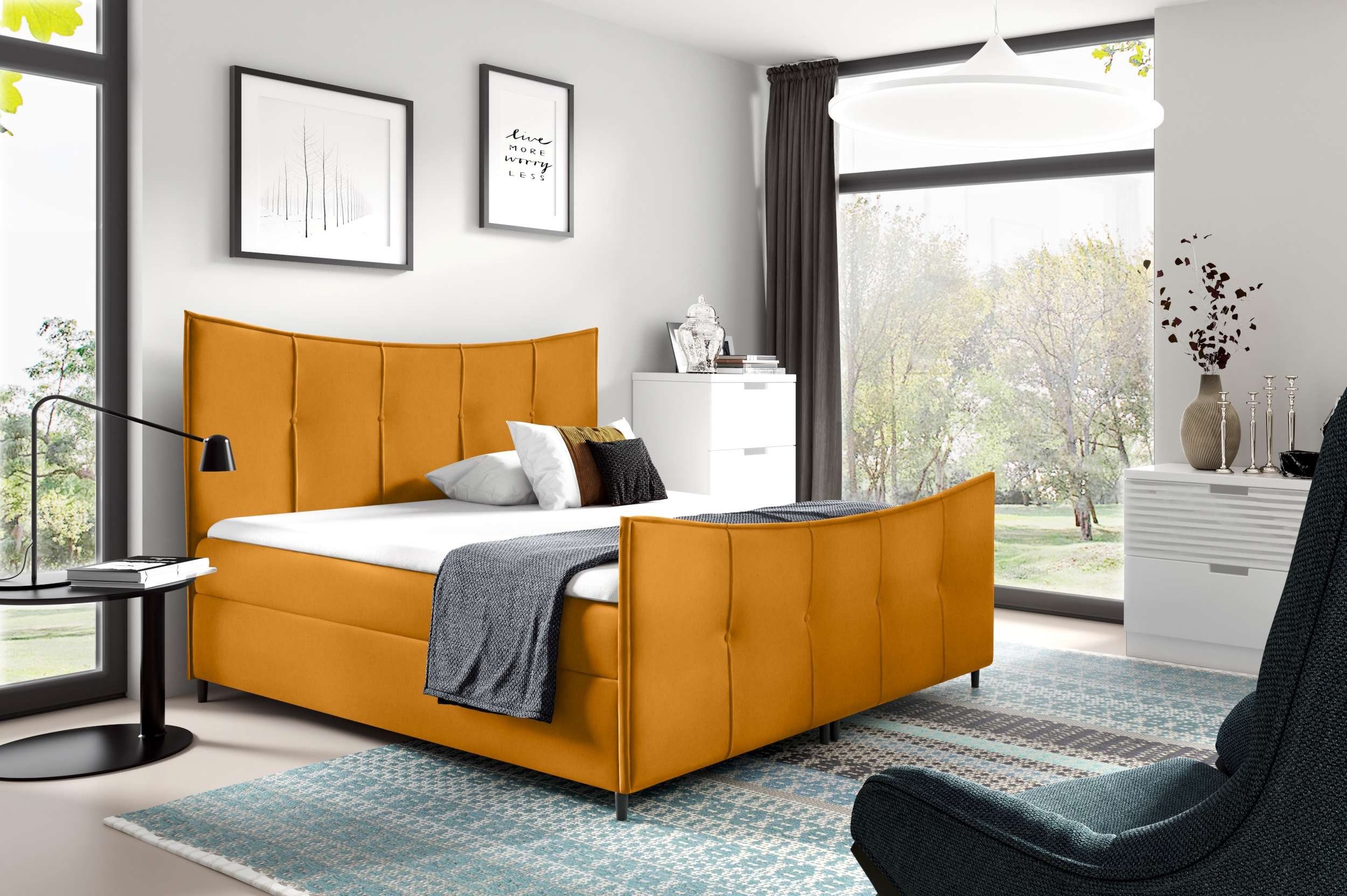 99rooms Boxspringbett Alabama (Schlafzimmerbett, Bett), 120/140/160/180/200x200, Bonellfederkern Matratze, Topper, Bettkasten