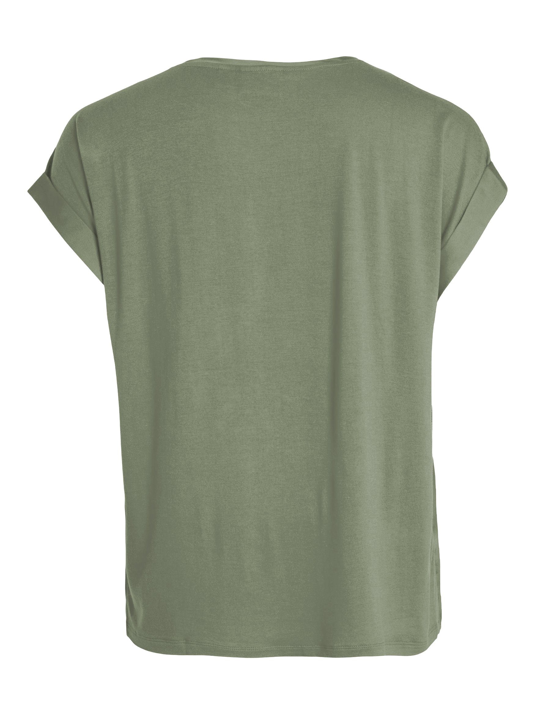 T-Shirt in Glänzend 4599 Satain Rosa-2 Top T-Shirt Blusen VIELLETTE Vila Basic Kurzarm