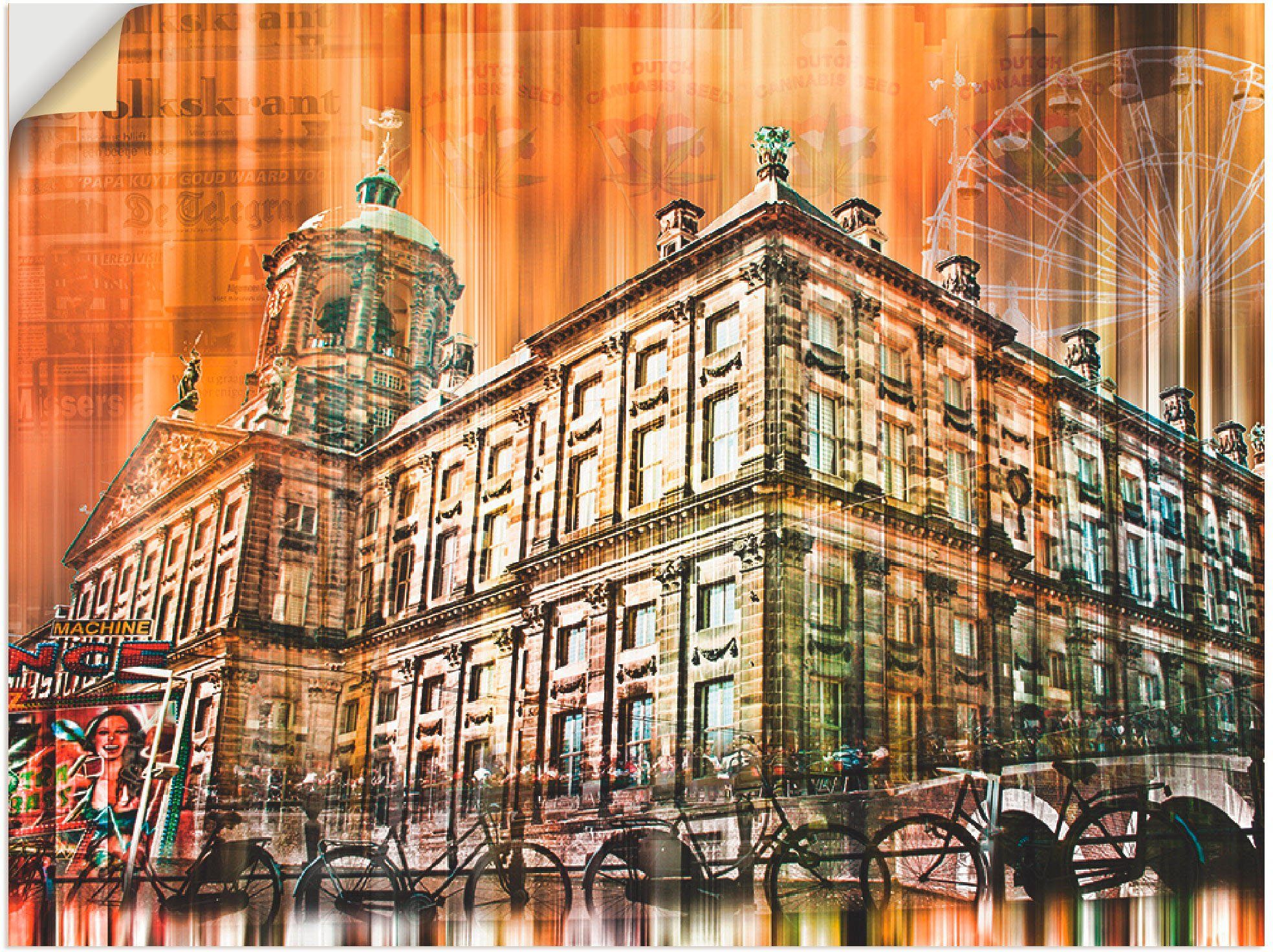 Artland Wandbild Amsterdam Collage 01, Poster Wandaufkleber oder Gebäude in (1 St), versch. Leinwandbild, als Größen