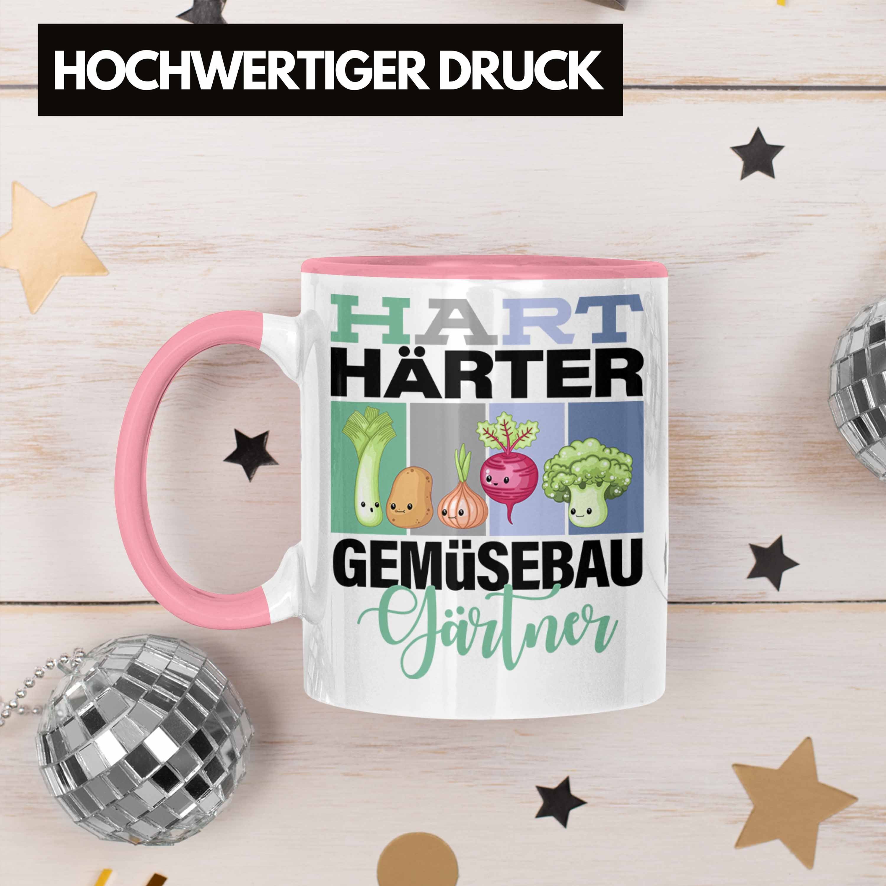 Trendation Tasse Lustige Tasse Rosa Geschenkidee Spruch Gemüsebaugärtner für Härter Ge "Hart