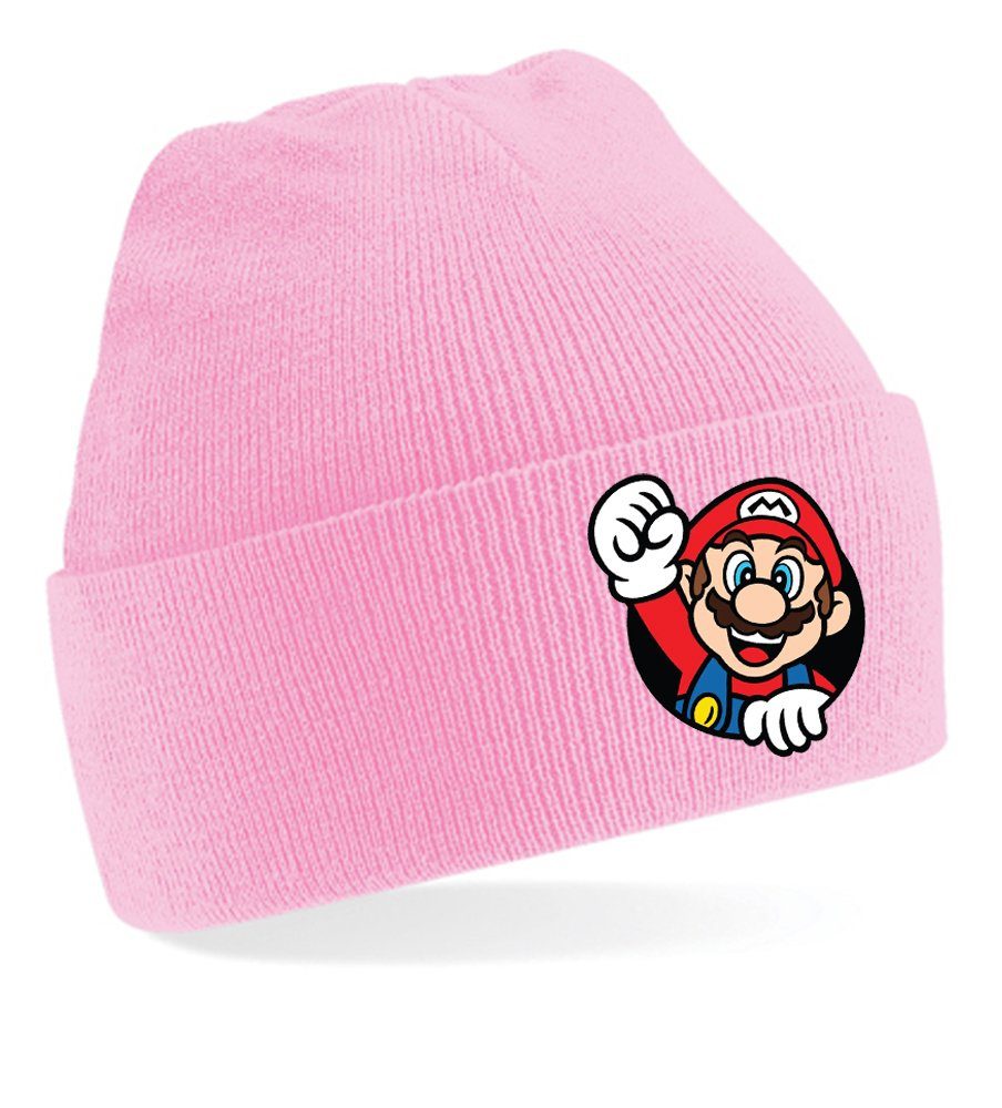 Blondie & Brownie Beanie Unisex Erwachsenen Mütze Super Mario Faust Konsole Gaming Unisex Super Mario Beanie mit Faust Motiv Retro Gaming Nerd Style