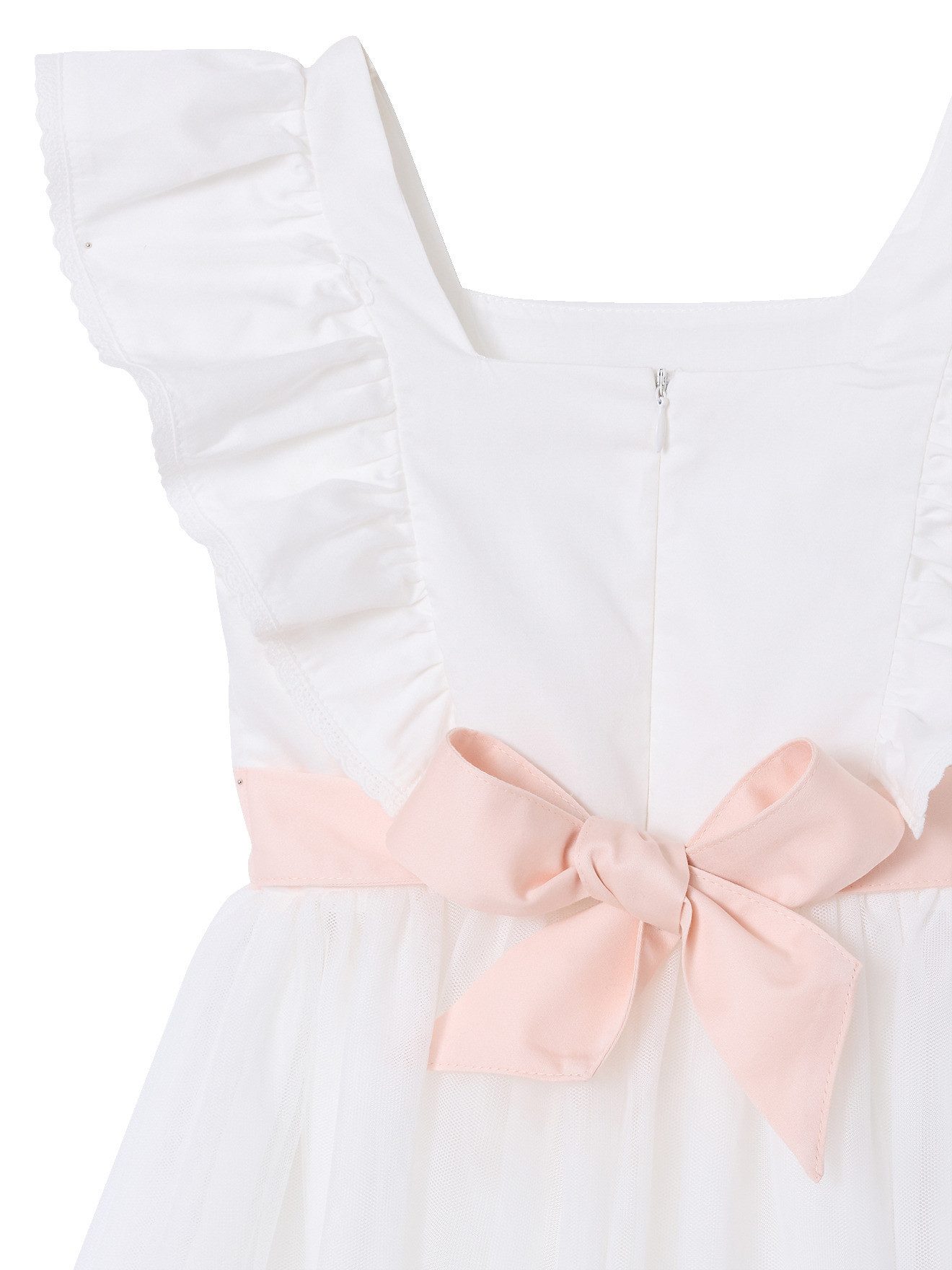 vertbaudet Minikleid Festliches Mädchen Volantkleid, Musselin & Tüll