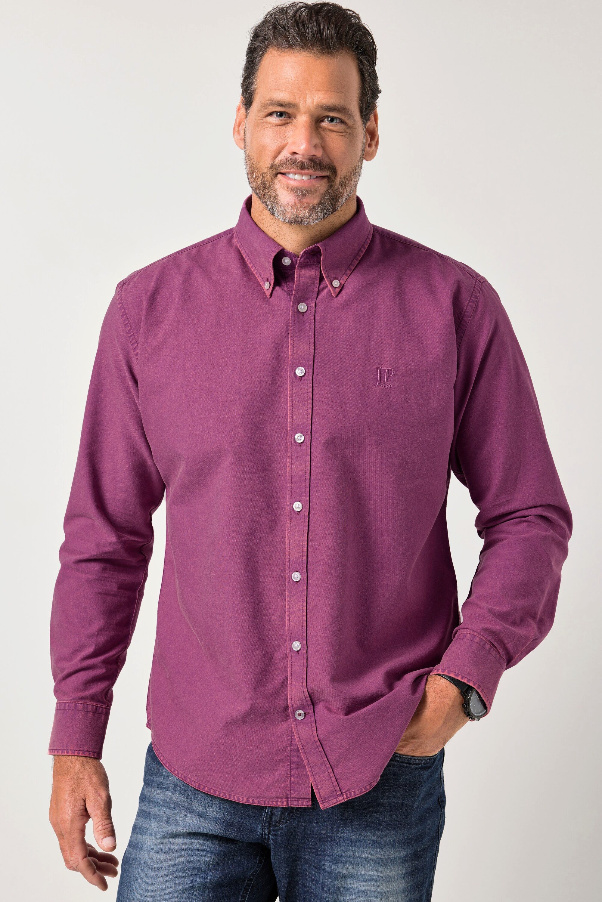 Businesshemd Oxford-Hemd FLEXNAMIC® Langarm Buttondown-Kragen