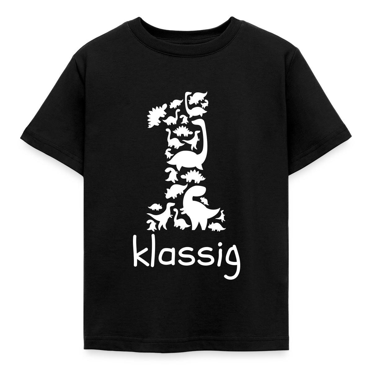 T-Shirt Dinosaurier Einschulung Erstklassig 1. Klasse Kinder T-Shirt
