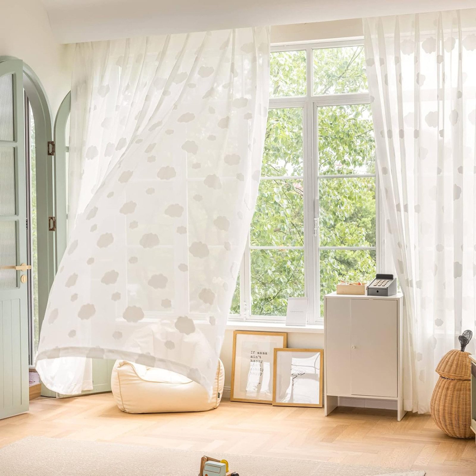 Sunicol Gardine Voile Vorhang Jacquard Gardinen, günstig online kaufen
