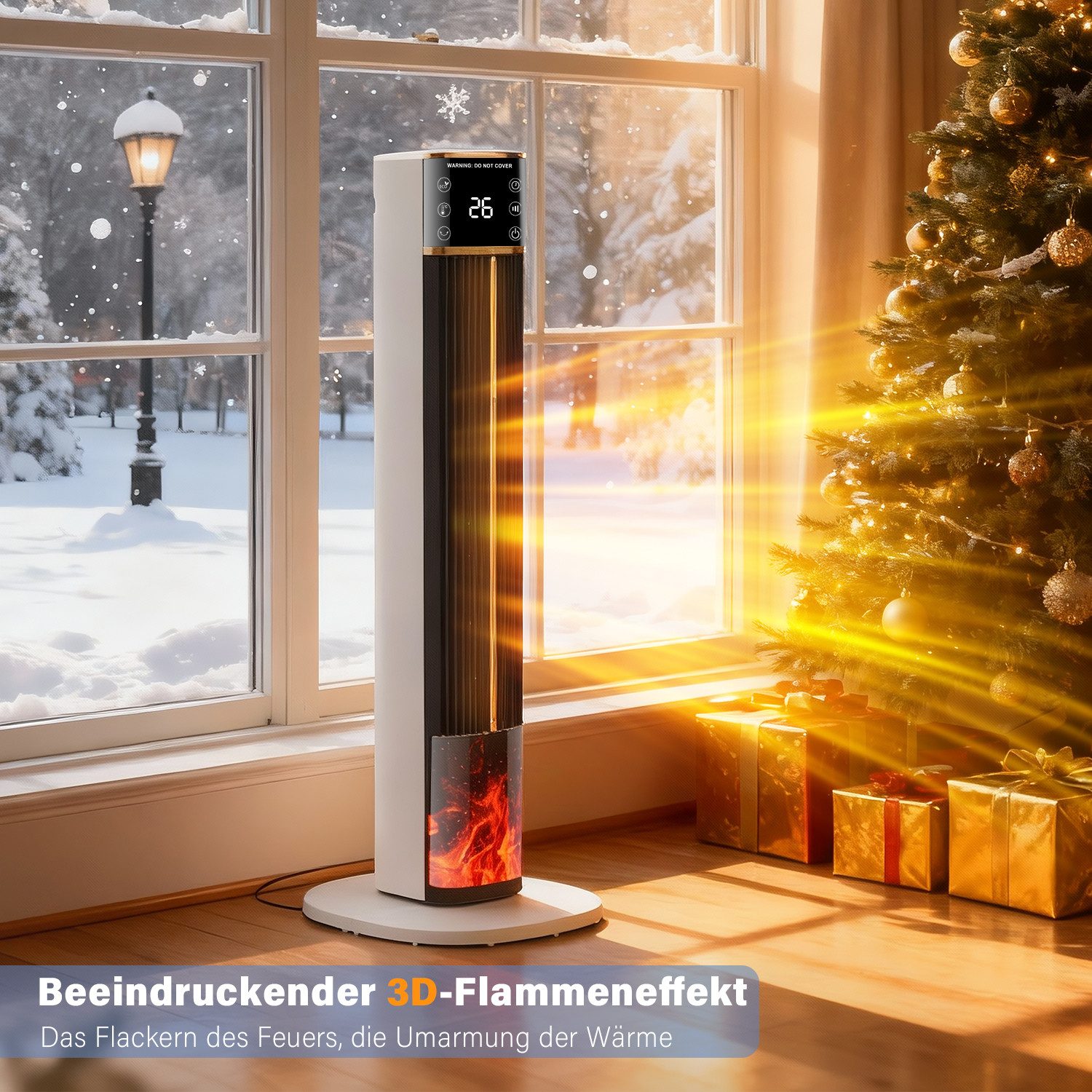 oyajia Heizlüfter 2000W Keramik PTC, Thermostat, Oszillation, Überhitzungs- & Kippschutz, energiesparend leise, 12H Timer, Fernbedienung,Schlafzimmer Badezimmer – Bild 5 von 5
