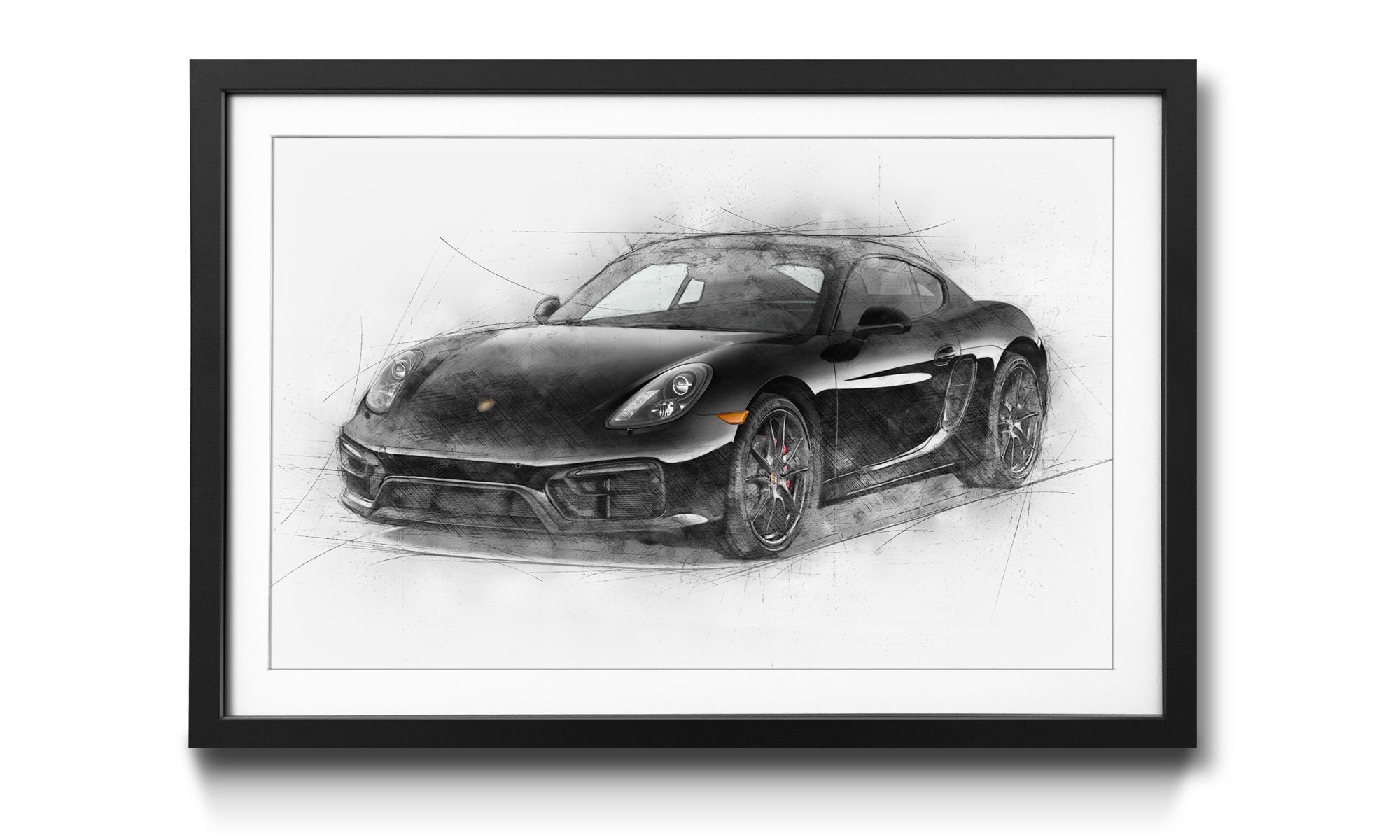 WandbilderXXL Bild mit Rahmen Black Speed, Auto, Wandbild, in 4 Größen erhältlich