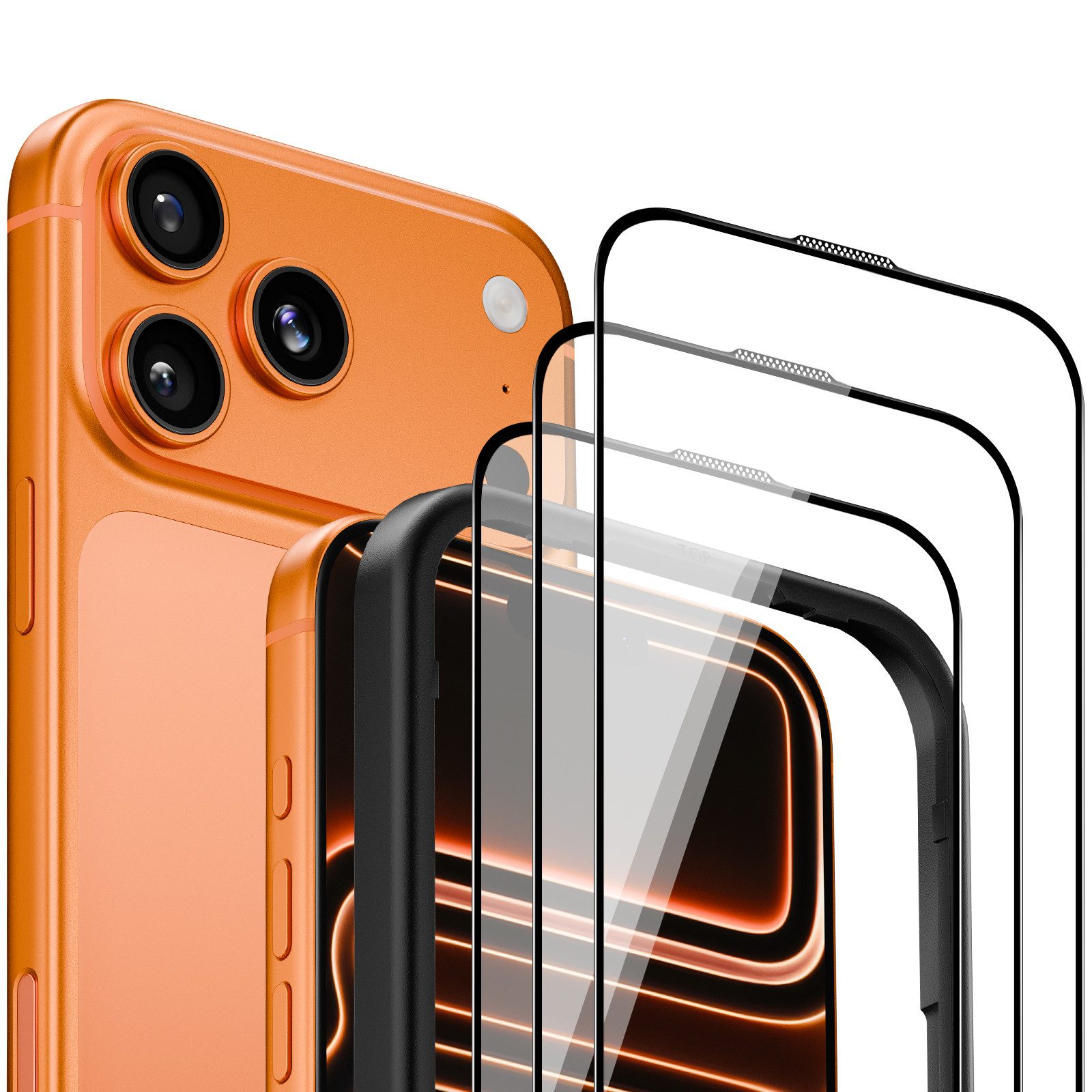 Sytifro Schutzfolie Panzerglas für iPhone 17 & 16, 10H Härte Schutzfolie, Displayschutz, (iPhone 17 Pro Max/ iPhone 17 Pro/ iPhone 17 Air/ iPhone 17/ iPhone 16 Pro Max/ iPhone 16 Pro/ iPhone 16 Plus/ iPhone 16, HD- Panzerglasfolie, blasenfrei Displayschutzfolie), 3 Schutzglas + 1 Montagerahmen, Premium Panzerfolie