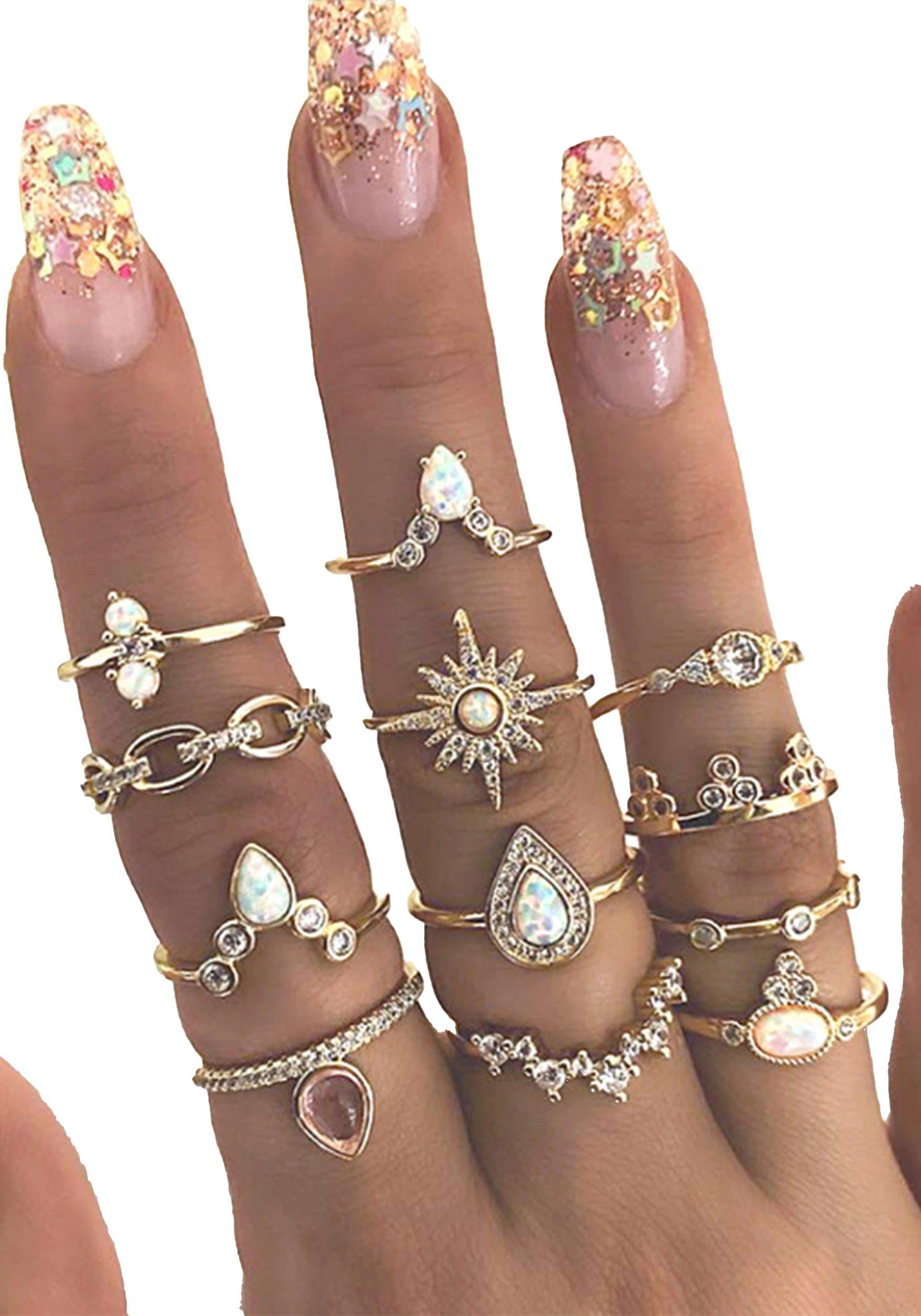 Finger Stapeln Vintage Bohème Knöchel Punk Set MAGICSHE Ring RIZ010 Fingerring