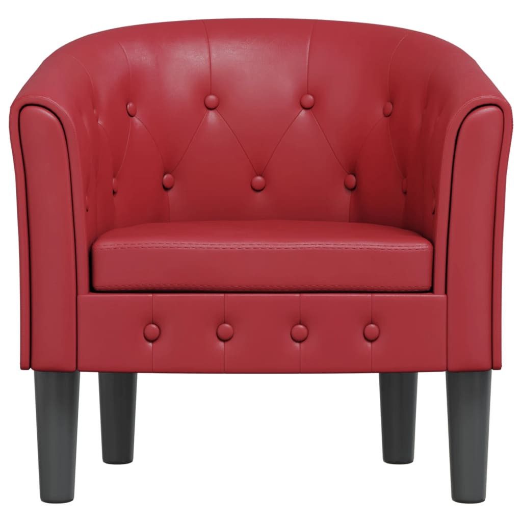 vidaXL Sessel Clubsessel Weinrot Kunstleder (1-St) günstig online kaufen
