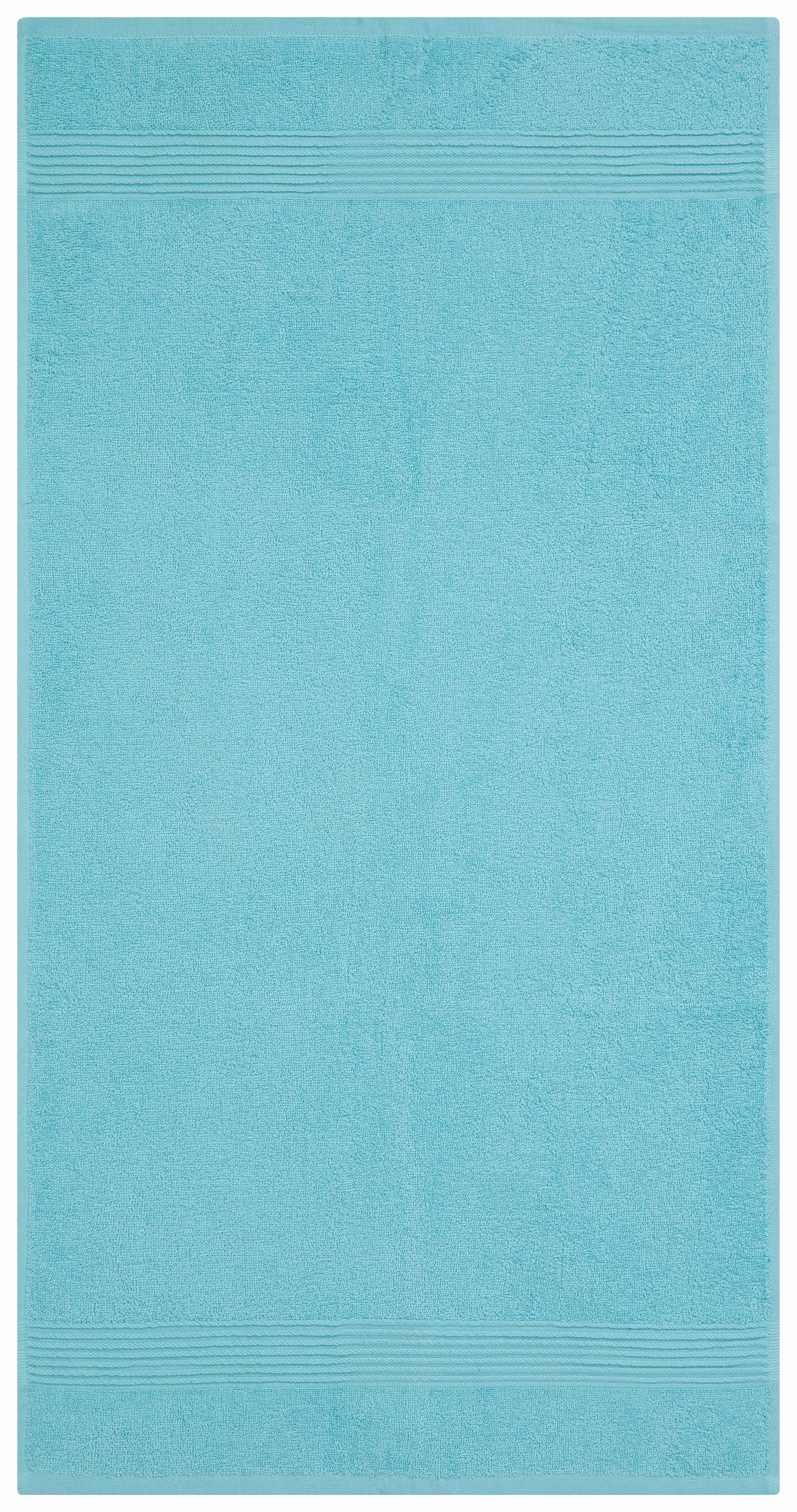 my home Handtuch Set Anna, 2 Duschtücher 70x140, 4 Handtücher 50x100, Walkfrottee (Set, 6-St), Handtuch-Set, gestreifte Bordüre, weich, 100% Baumwolle, zweifarbig. Reduzierter Preis € 24,99. Unverbindliche Preisempfehlung € 63,99