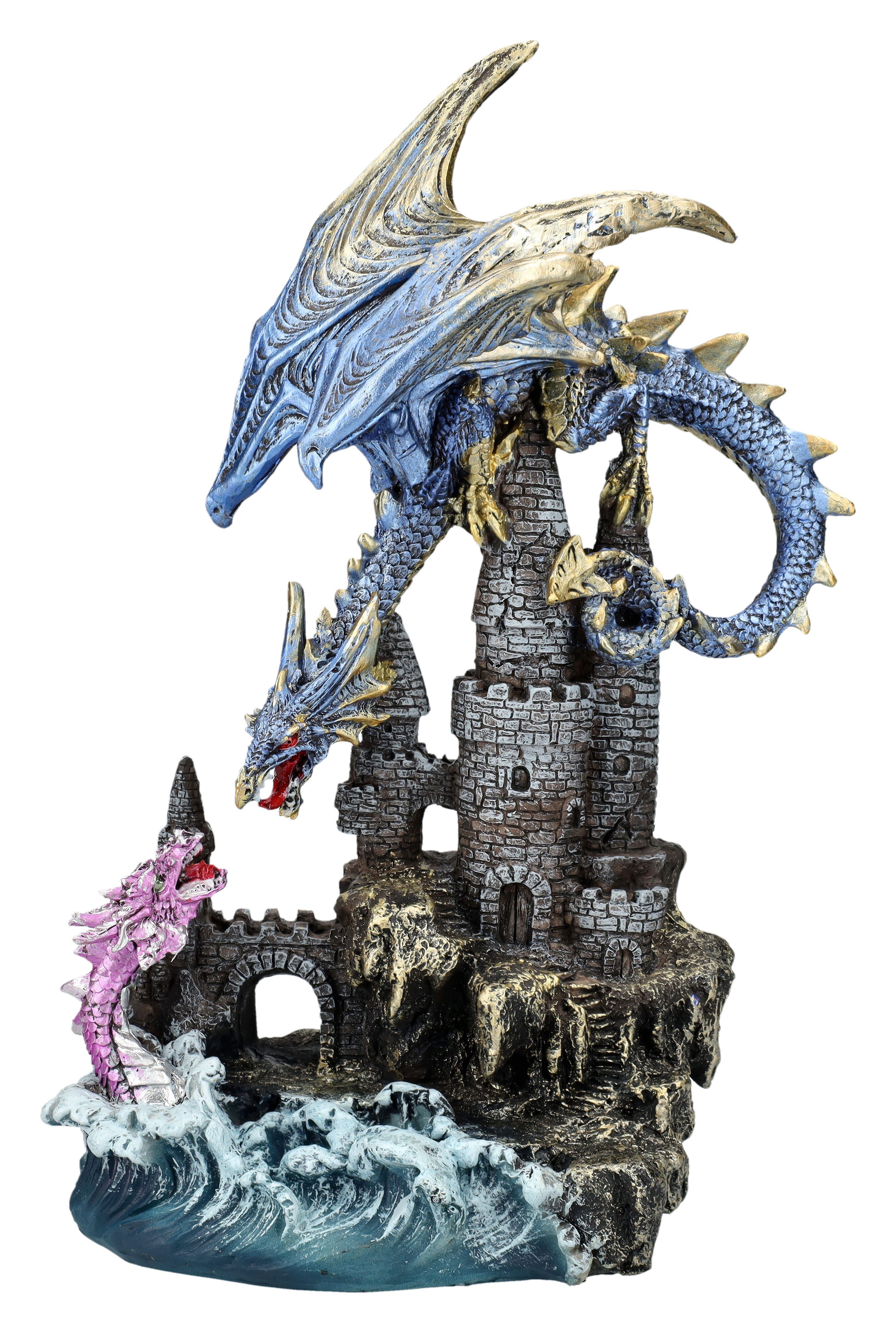 Figuren Shop GmbH Fantasy-Figur Drachenfigur - Wächter Drache gegen Seeschlange - Fantasy Dekofigur