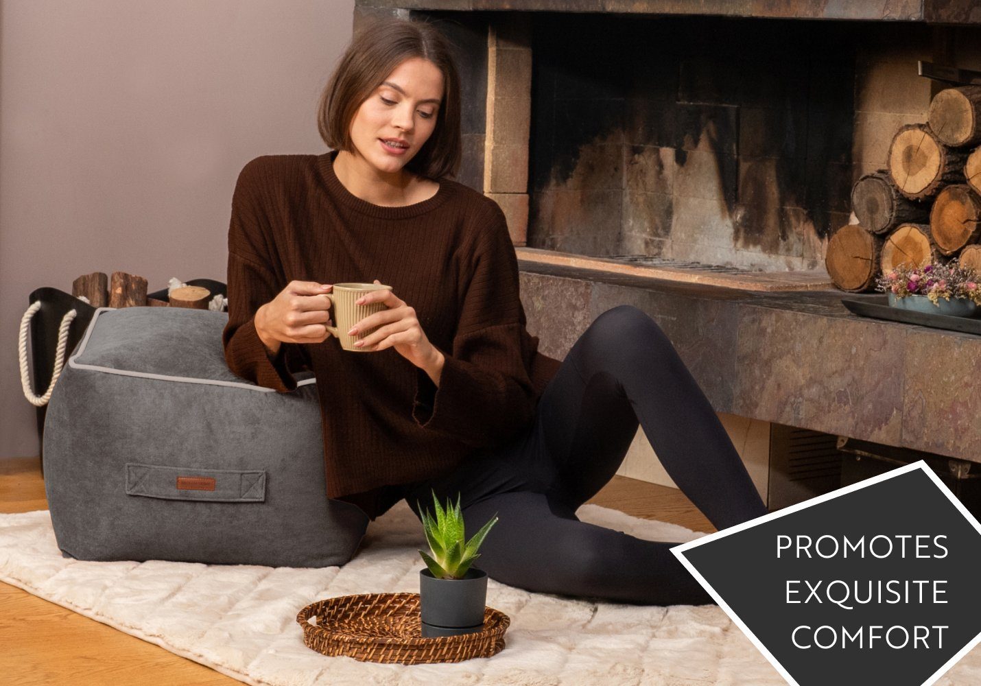 English Home Pouf Pouf Hocker, Quadratisch günstig online kaufen