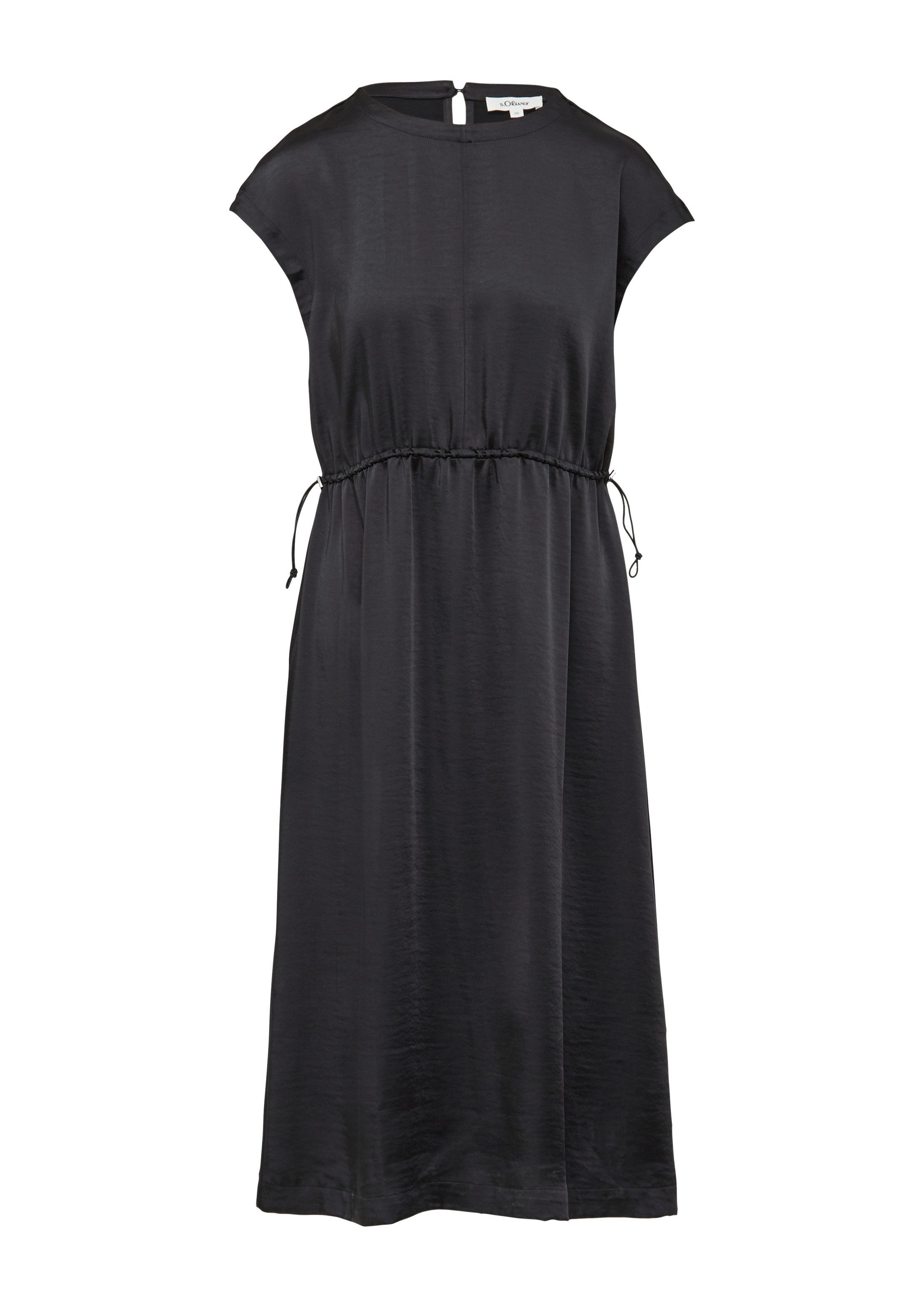 s.Oliver Midikleid Kleid Ärmelloses Satinkleid mit Taillenzug