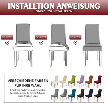 Stuhlhusse Hussen für Stühle, Stretch Abnehmbare Waschbar Stuhlbezug, Coonoor