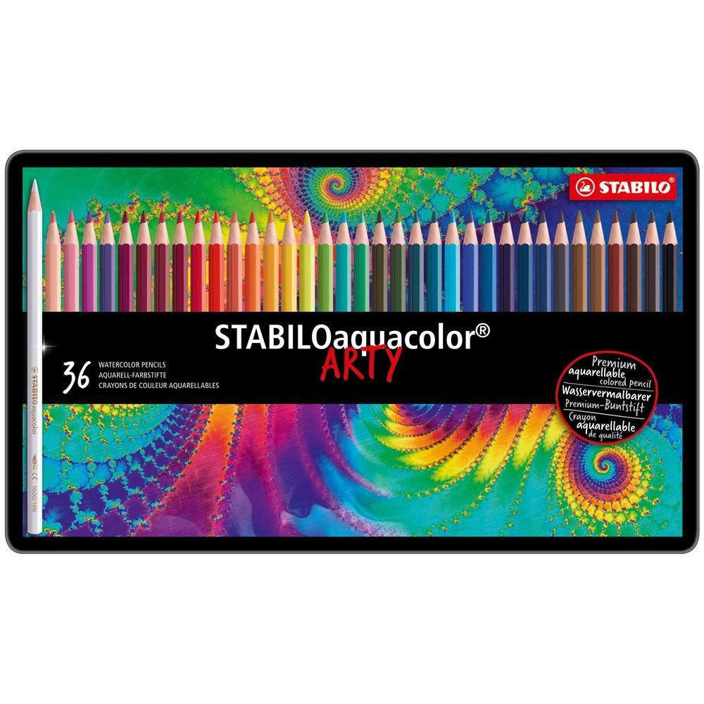 aquacolor - verschiedenen Metalletui - STABILO Farben Aquarellstifte - ARTY, 36er mit 36