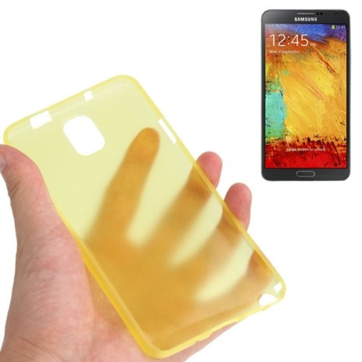 König Design Handyhülle Samsung Galaxy Note 3, Samsung Galaxy Note 3 Handyhülle Backcover Gelb