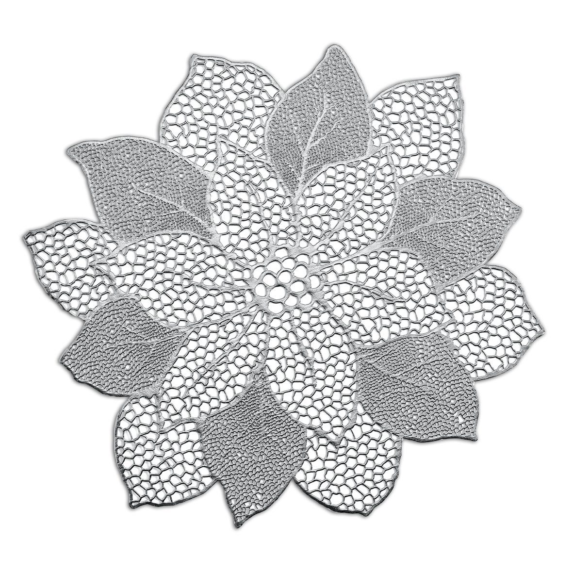 Zeller Present Platzset Flower, (1-St), Kunststoff, silber, 49 x 47 cm (1 S günstig online kaufen