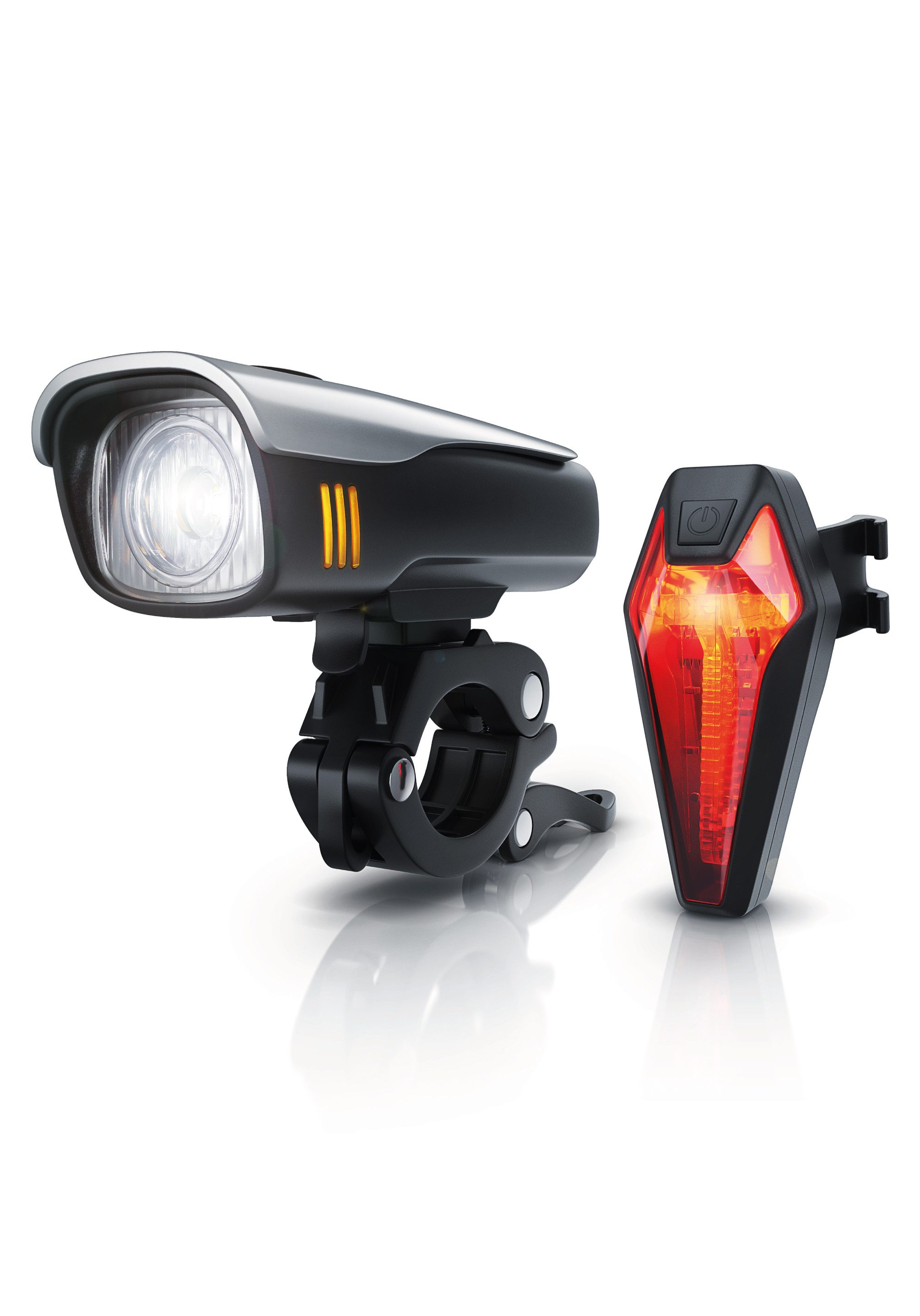 Aplic Fahrradbeleuchtung, LED Fahrradlampen-Set mit Front & Rücklicht mit Akku, StvZO zugelassen