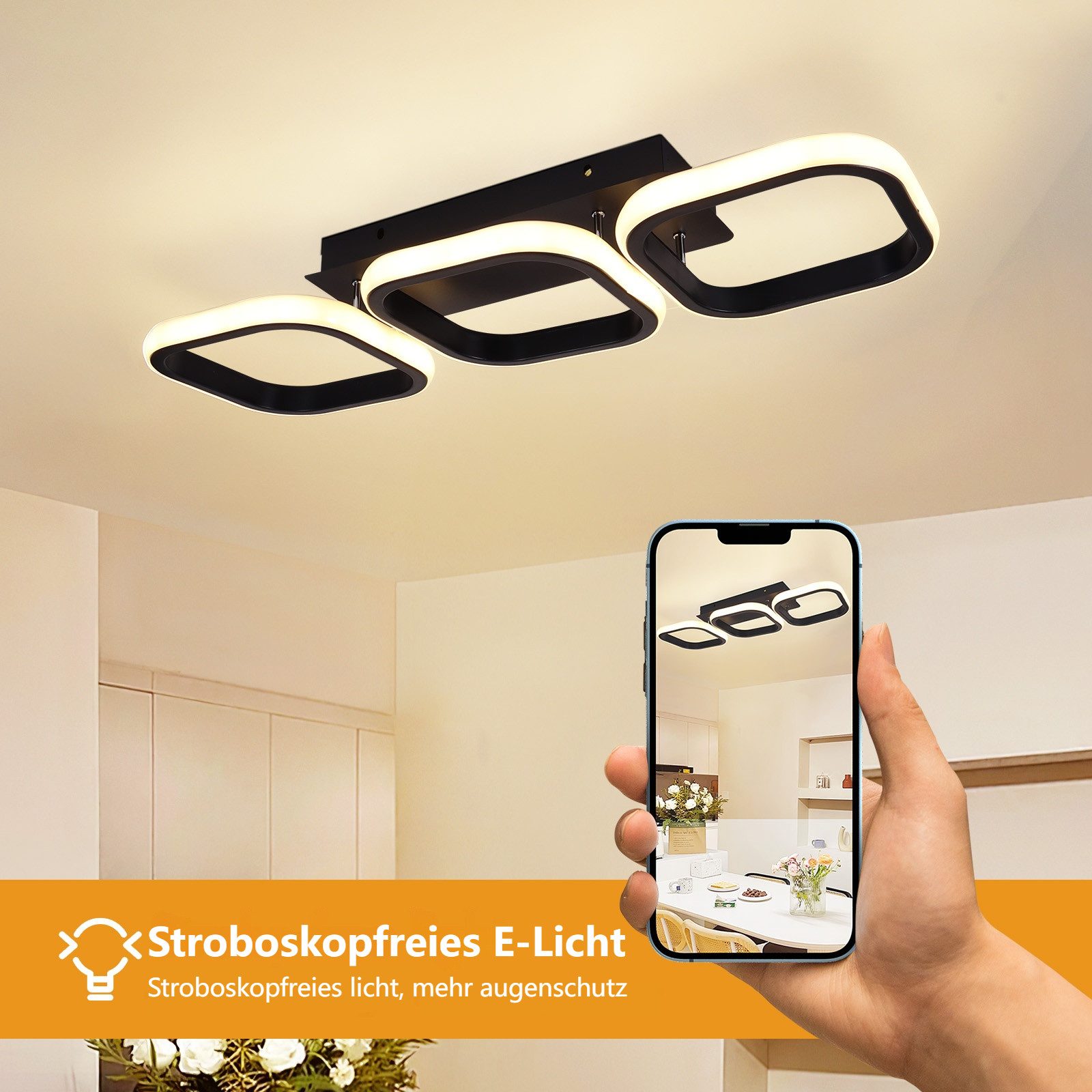 BlingBin LED Deckenleuchte LED Deckenleuchte Schwarz günstig online kaufen