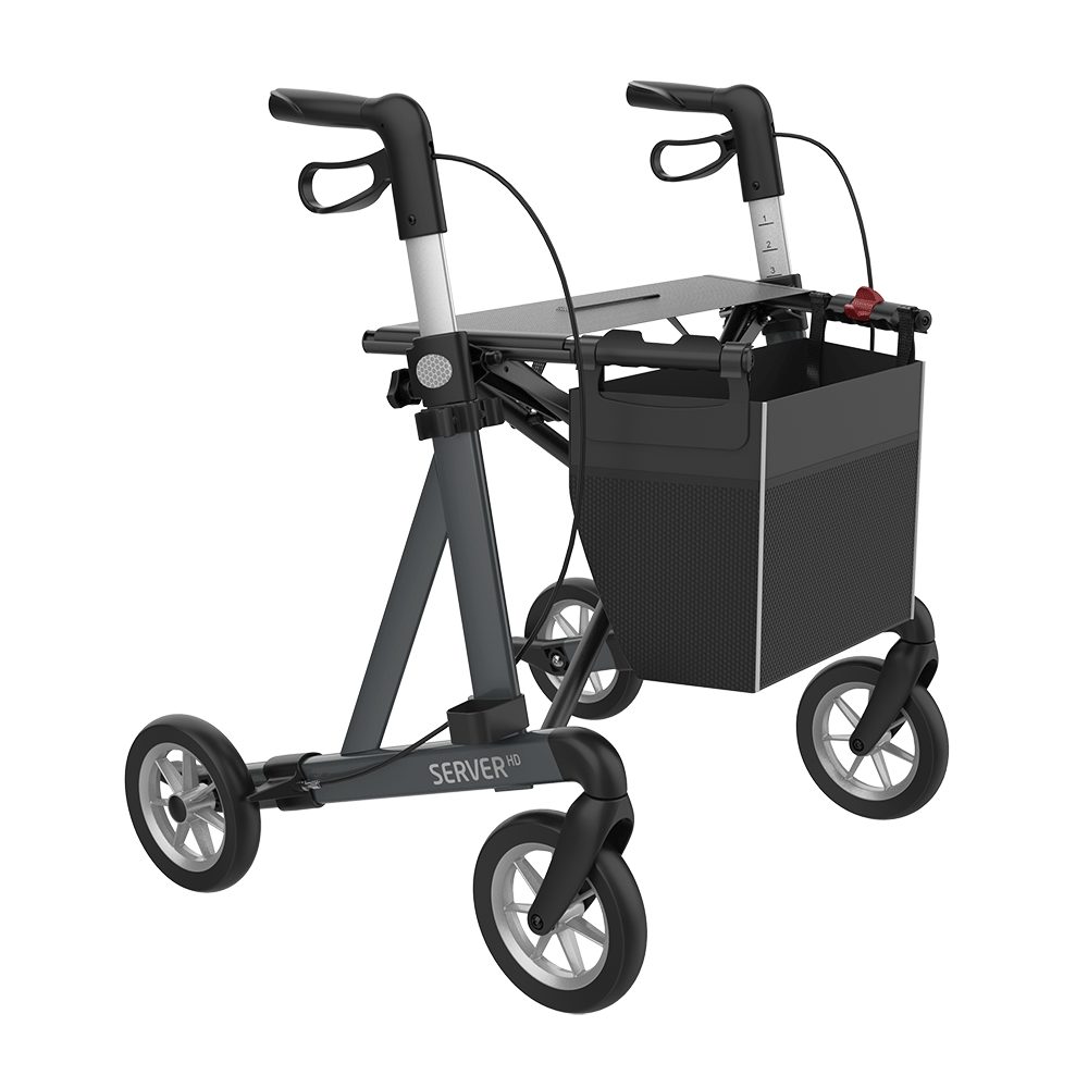 Rehasense Rollator Rehasense Server HD bis 200kg, PUR Softrädern - Größe L, 8 Jahre Herstellergarantie