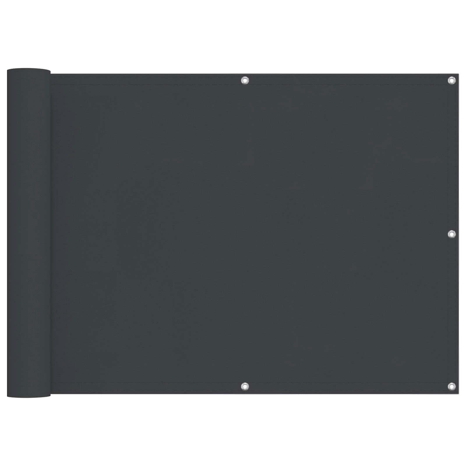 vidaXL Balkonsichtschutz Balkonsichtschutz 75 x 200 cm Oxford-Stoff Rechteckig Schwarz (1-St)