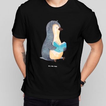 Mr. & Mrs. Panda T-Shirt Pinguin Buch - Schwarz - Geschenk, Sprüche, Freizeit, Frauen, Bücherw (1-tlg)