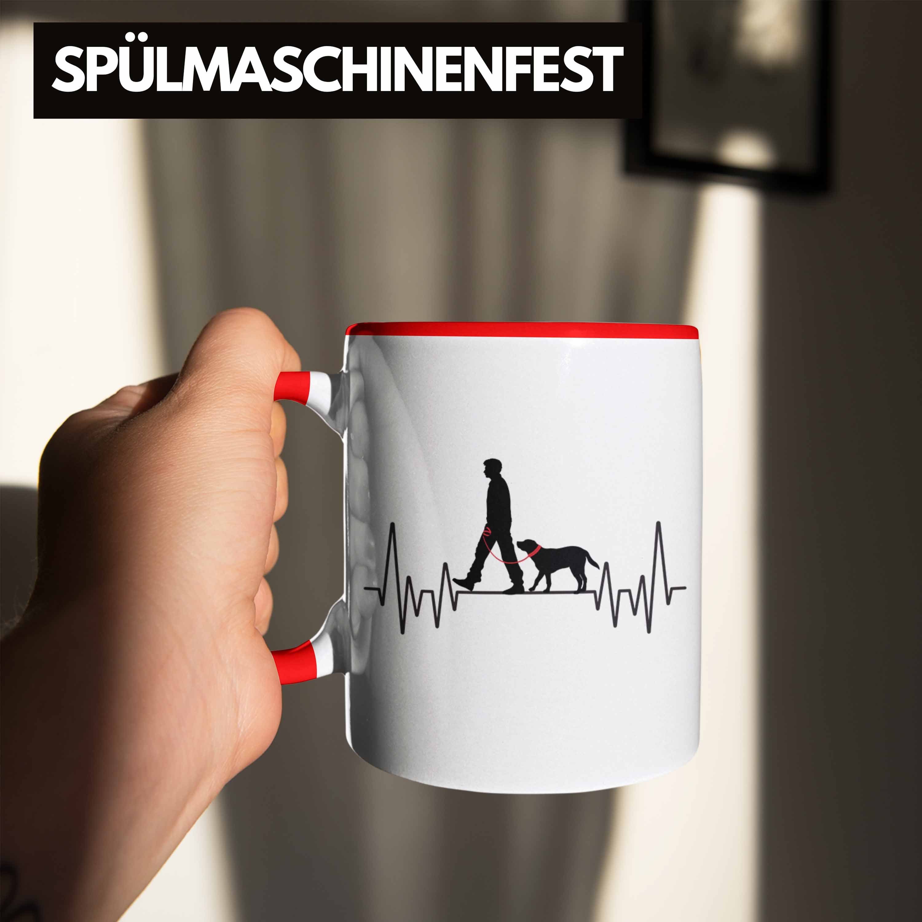 Rot für Hunde-Mama Herzschlag Tasse Besitzer - Trendation Geschenk Hunde Trendation H Tasse