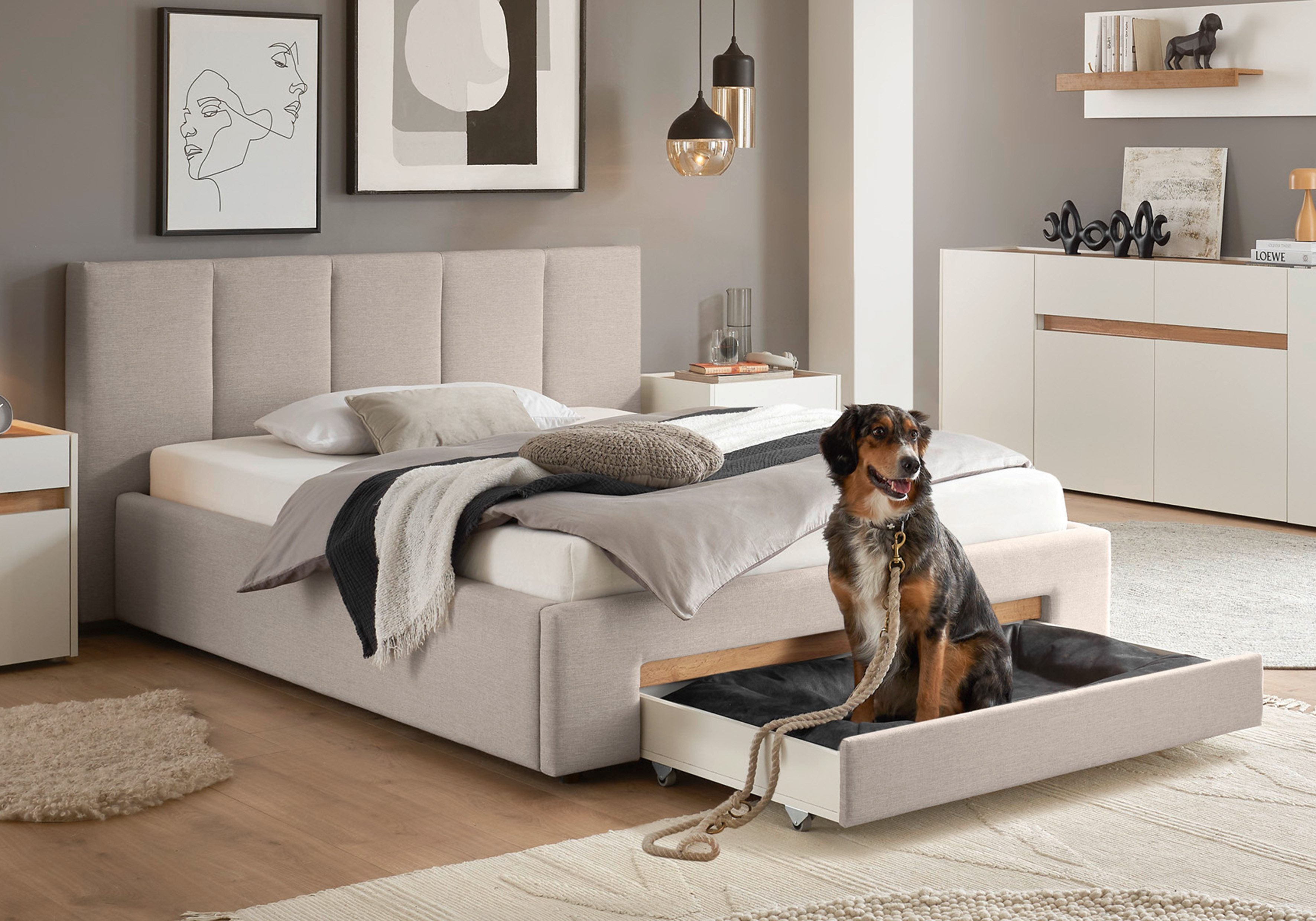 INOSIGN Polsterbett "CiTY/GiRON, Bettgestell mit Bettkasten, gepolstertes S günstig online kaufen