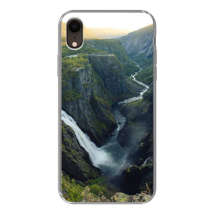 MuchoWow Handyhülle Wasserfall in Norwegen Handyhülle Apple iPhone XR Smartphone-Bumper Print Handy