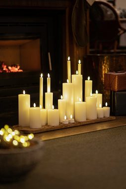 Sirius Home A/S LED-Kerze Sille Mini 2er Set 5x6,5cm wiederaufladbar weiß, 3D Flamme