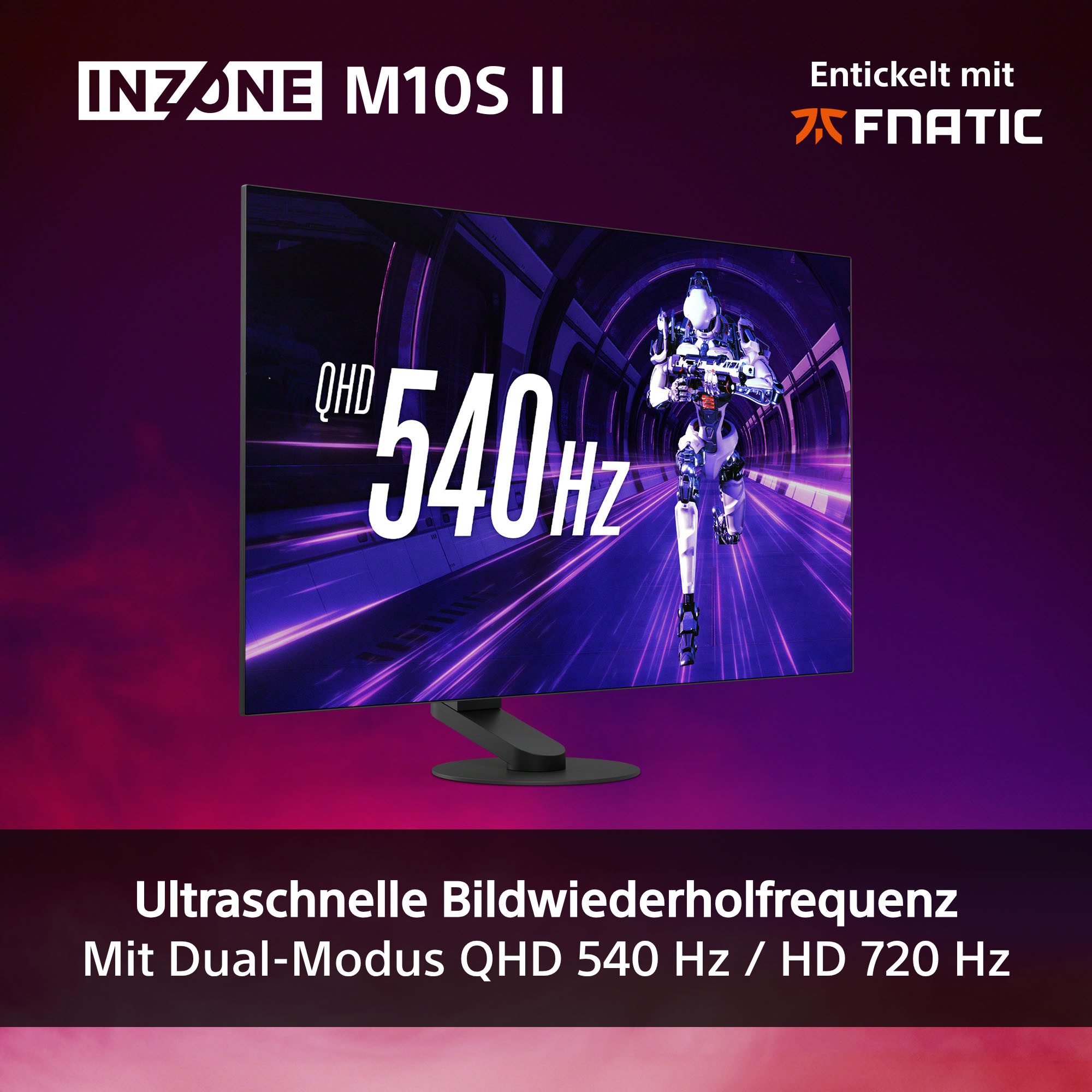 Sony INZONE M10S II Gaming-Monitor (67 cm/27 ", 2560 x 1440 px, QHD, 0,02 ms Reaktionszeit, 540 Hz, OLED, SDM-27Q102)