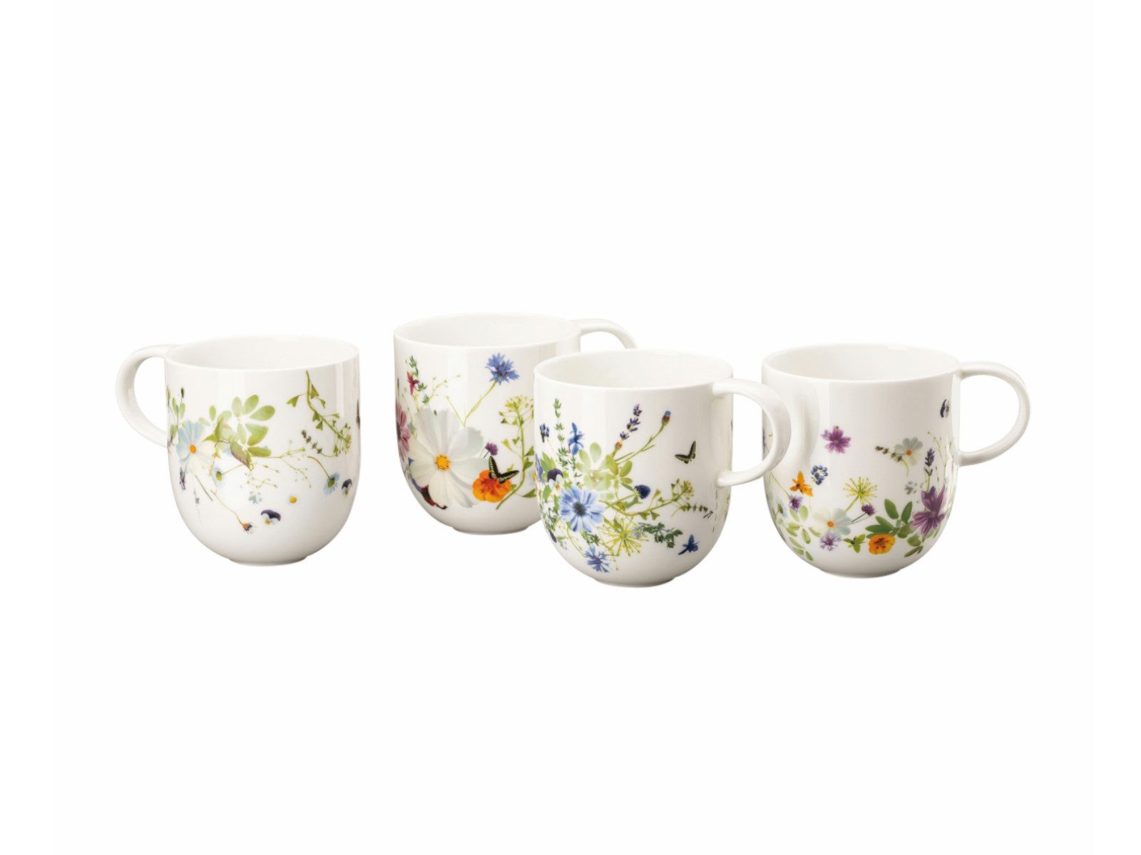 Rosenthal Becher Brillance Grand Air Mixed Becher mit Henkel Set 4tlg, Bone China
