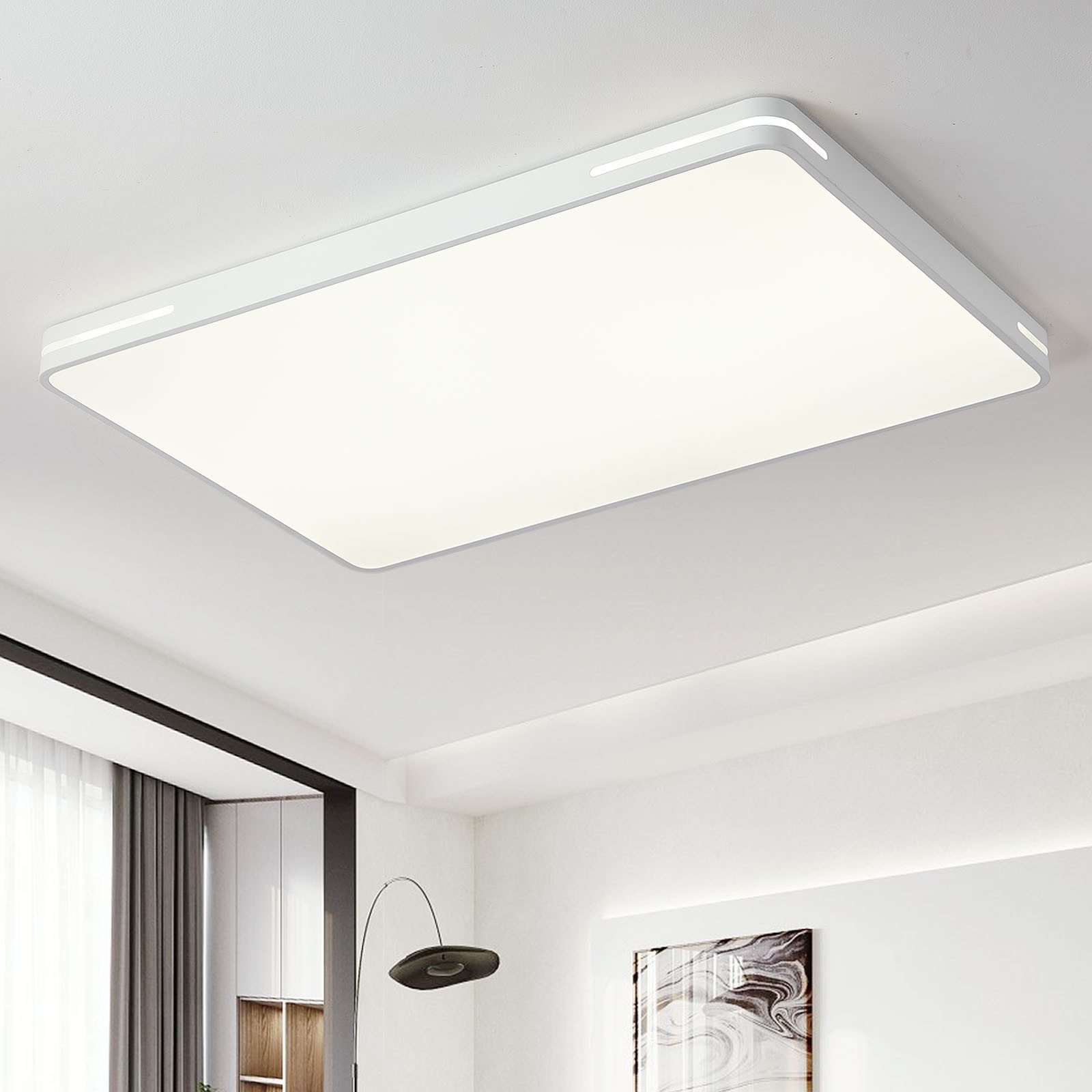 style home Deckenleuchte LED Deckenlampe dimmbar mit Fernbedienung, 192W-90x60x6cm, Warmweiß bis Kaltweiß 3000K-6000K, 90x60x6cm, moderne Leuchte für Wohnzimmer Schlafzimmer Büro