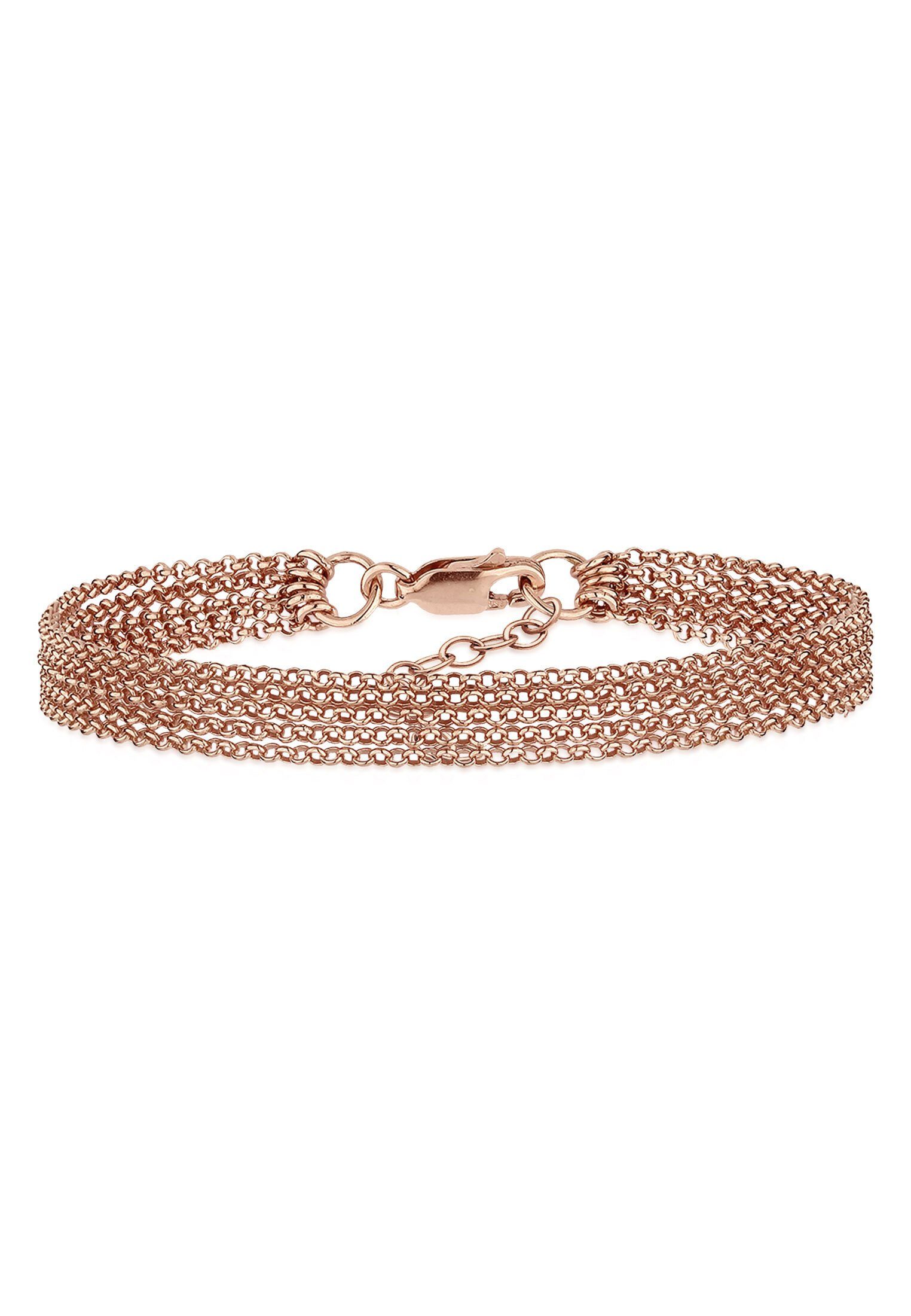 Elli Armband Breit Glieder Basic 925 Rosegold Silber