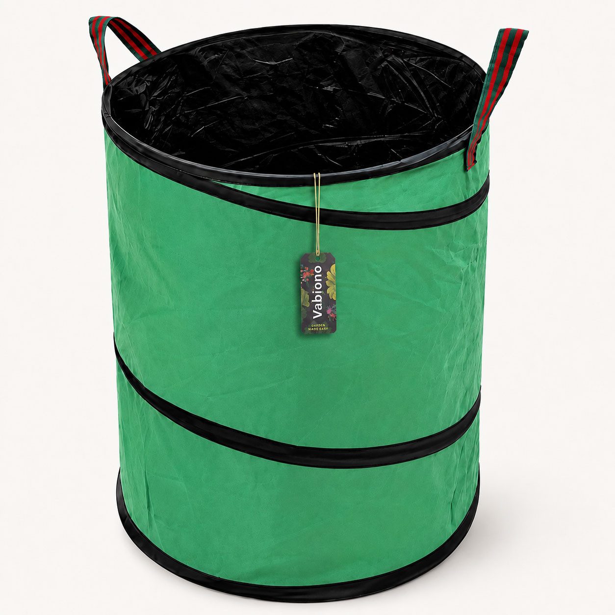 VABIONO Gartensack PopUp Gartenabfallsack Oxford 600D robuste Premium Qualität 150 Ltr., für Rasen, Laub, Heckenschnitt, Baumschnitt, (Metallstützringe (3,5 mm), 4-tlg., kostenloser Versand)