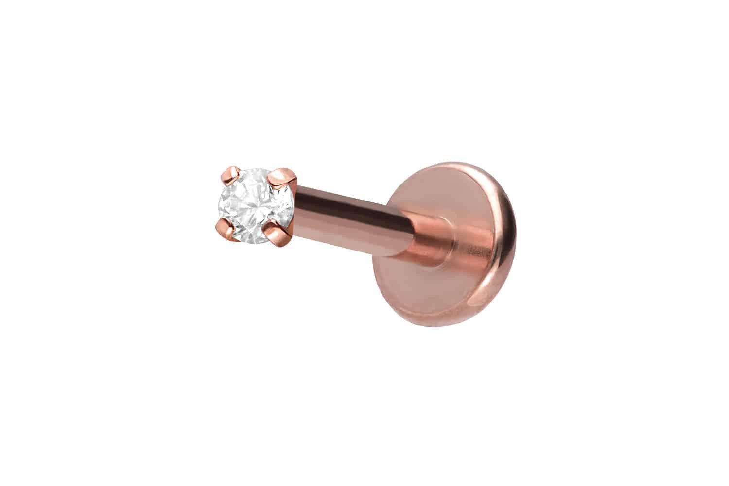 PIERCINGLINE Piercing-Set Titan Labret mit Innengewinde EINGEFASSTER KRISTA günstig online kaufen